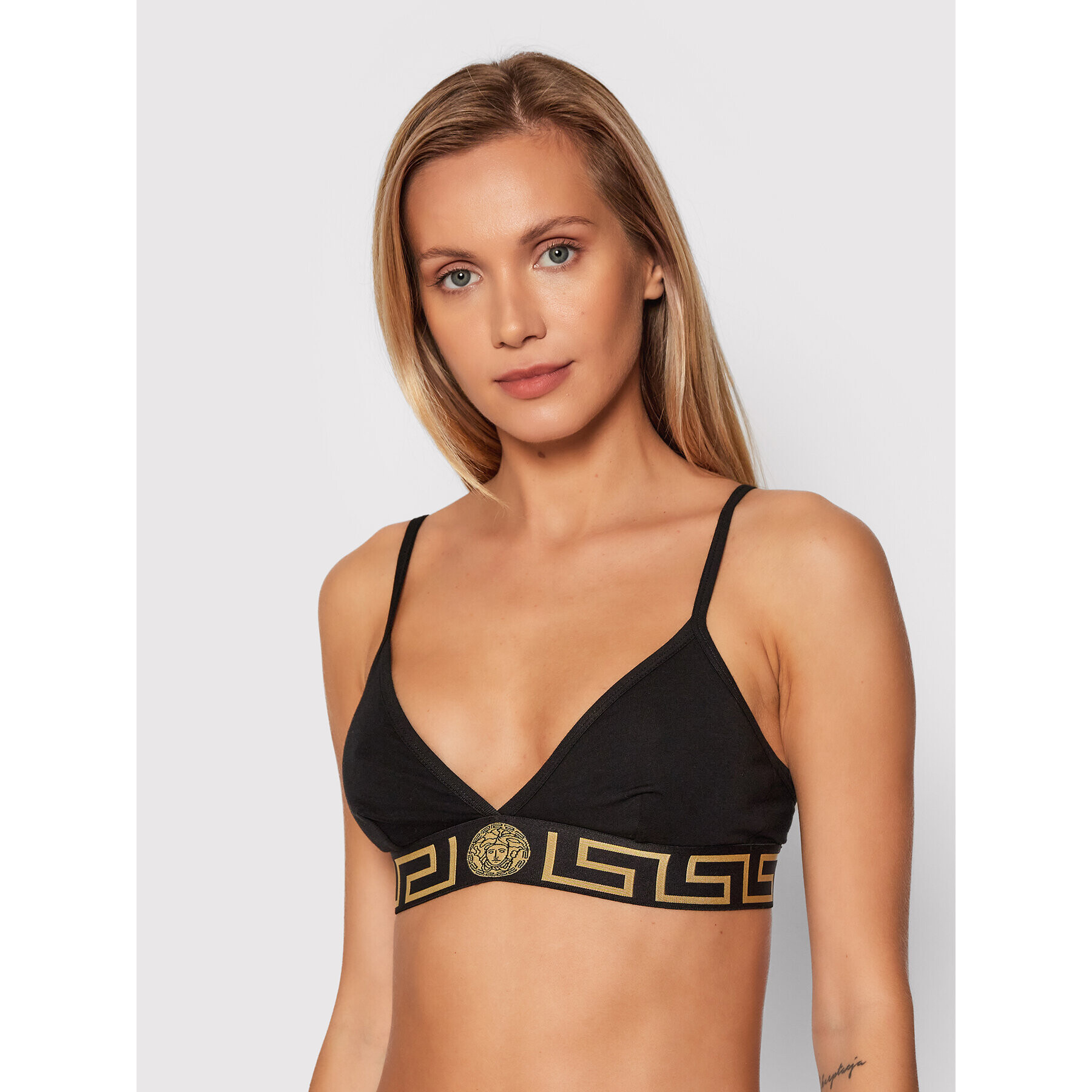 Versace Sutien Bralette Greca 1000656 Negru - Pled.ro