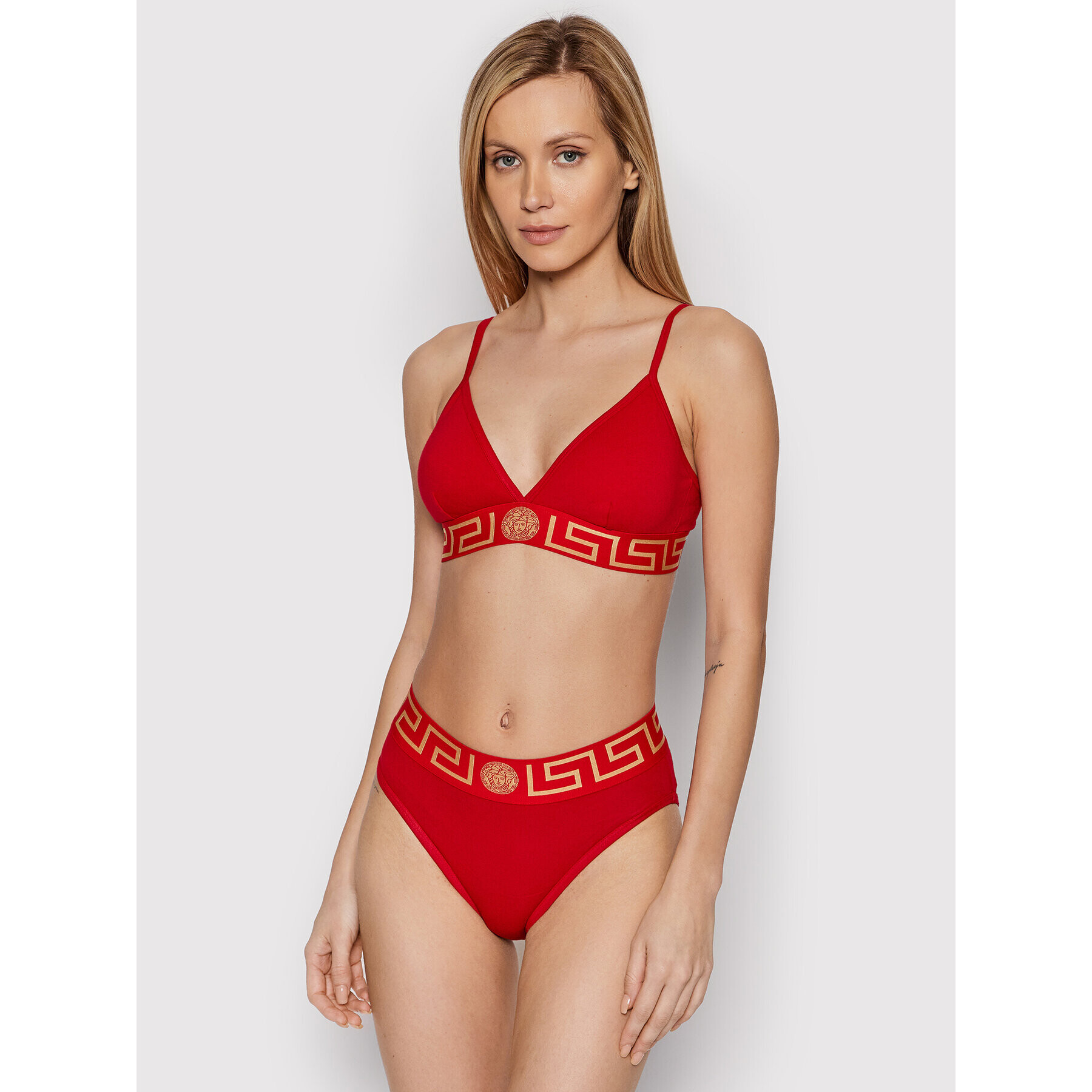 Versace Sutien Bralette Greca 1000656 Roșu - Pled.ro