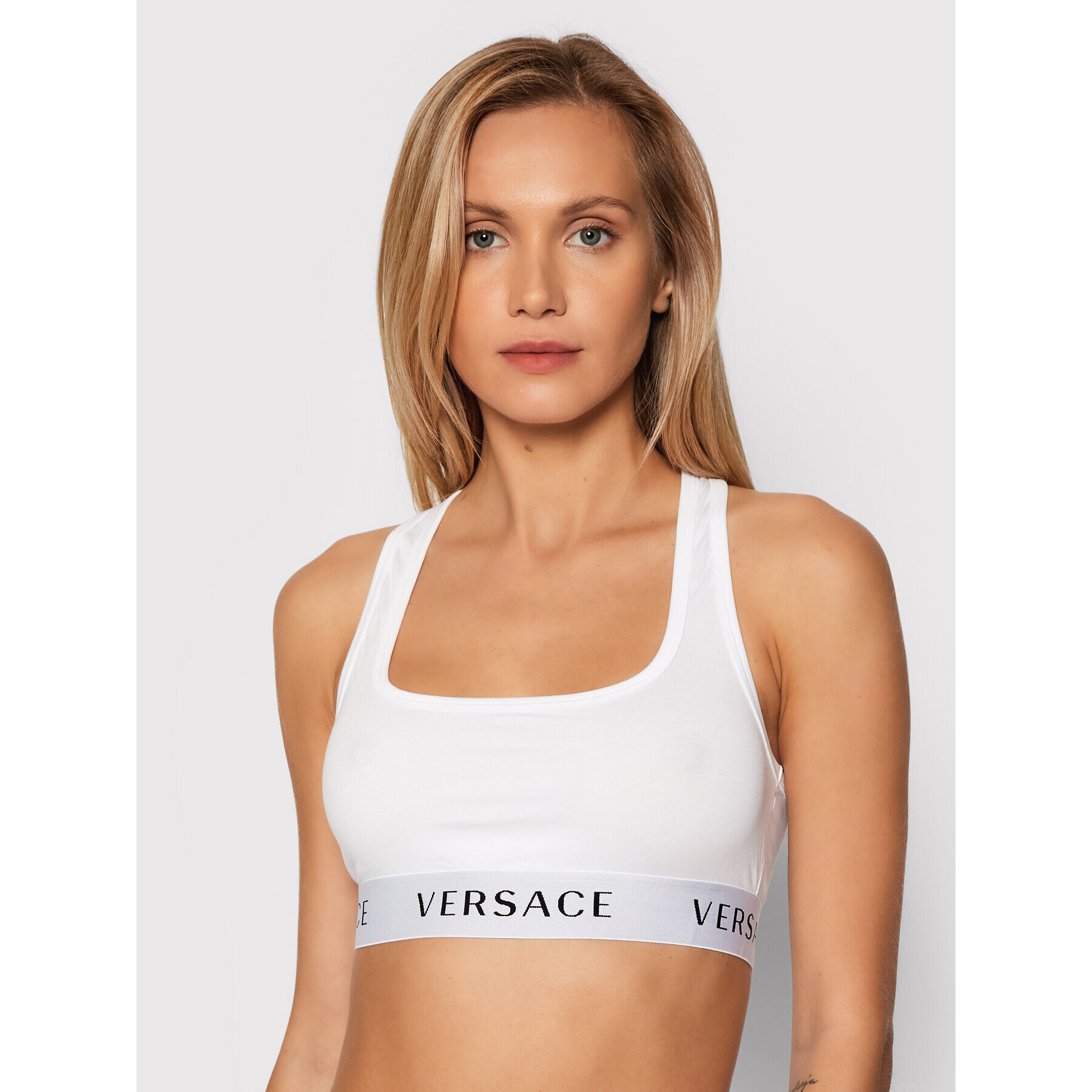 Versace Sutien top Logo Sports AUD04068 Alb - Pled.ro