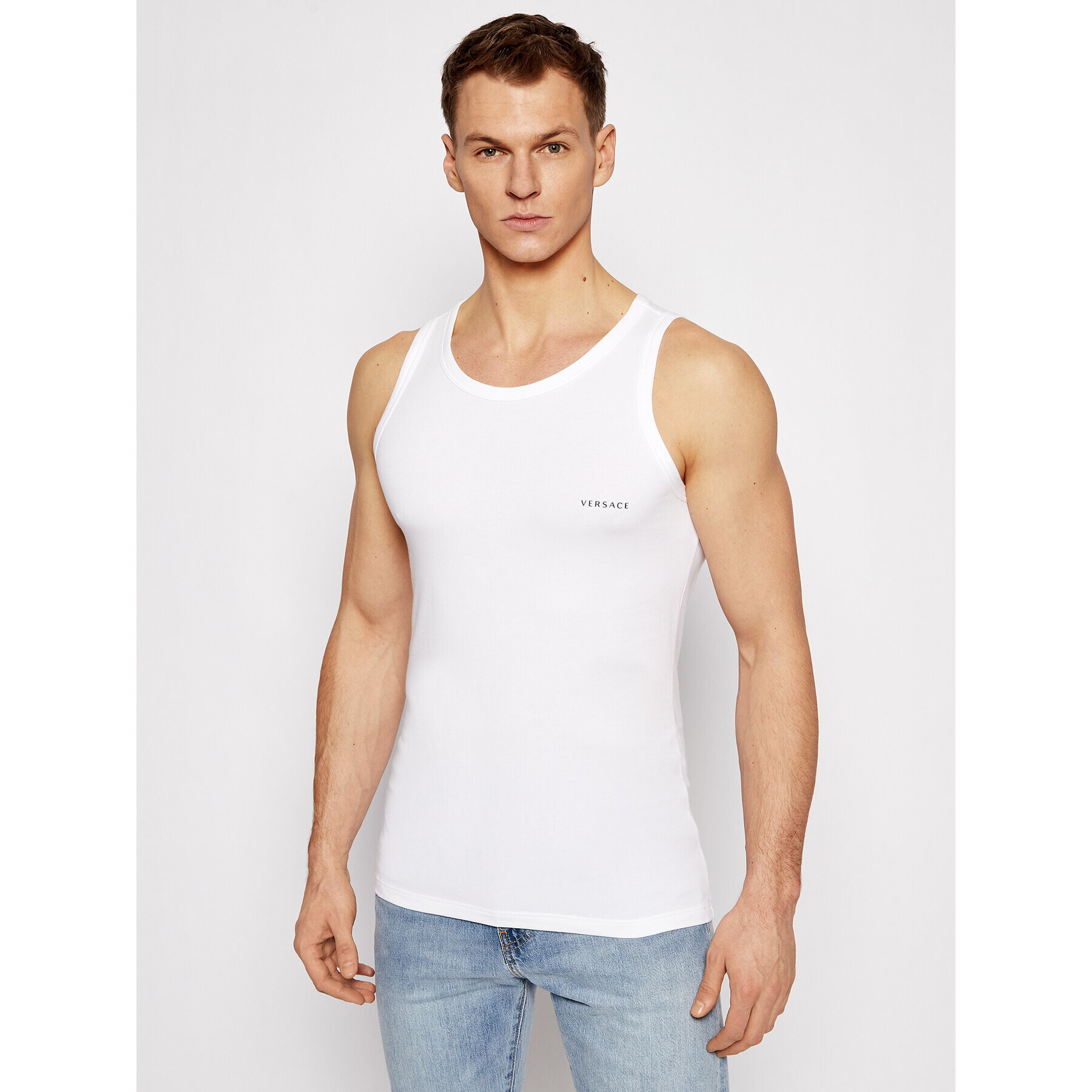 Versace Tank top Canotta AUU04022 Alb Slim Fit - Pled.ro