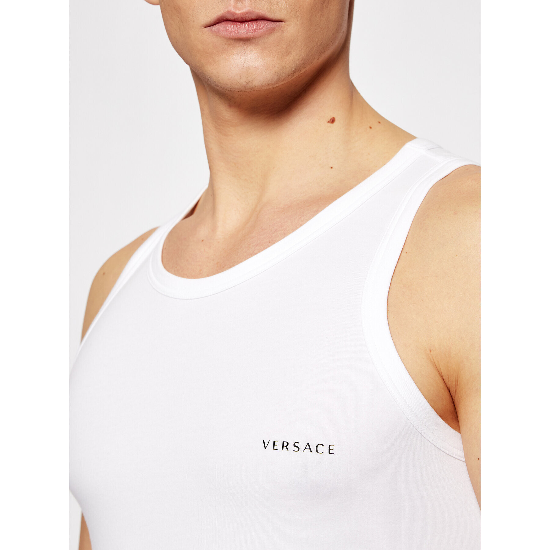 Versace Tank top Canotta AUU04022 Alb Slim Fit - Pled.ro