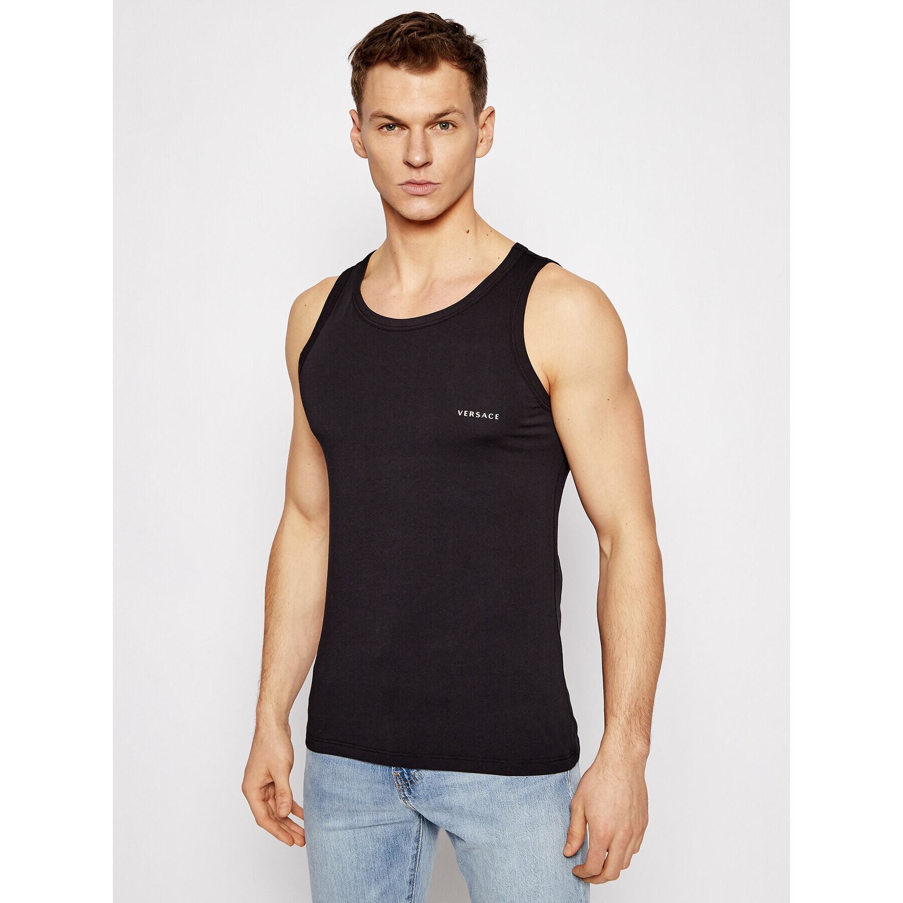 Versace Tank top Canotta AUU04022 Negru Slim Fit - Pled.ro