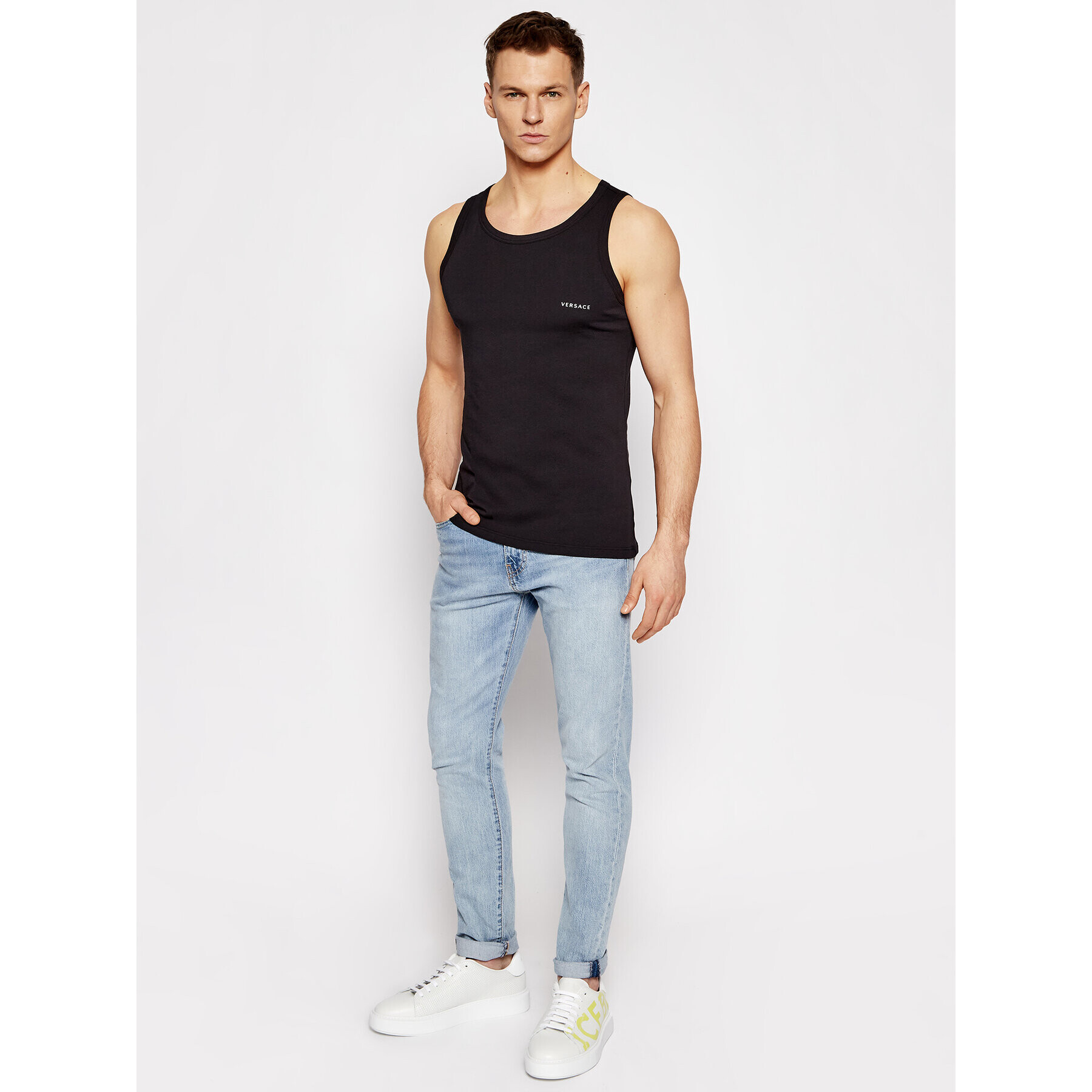 Versace Tank top Canotta AUU04022 Negru Slim Fit - Pled.ro