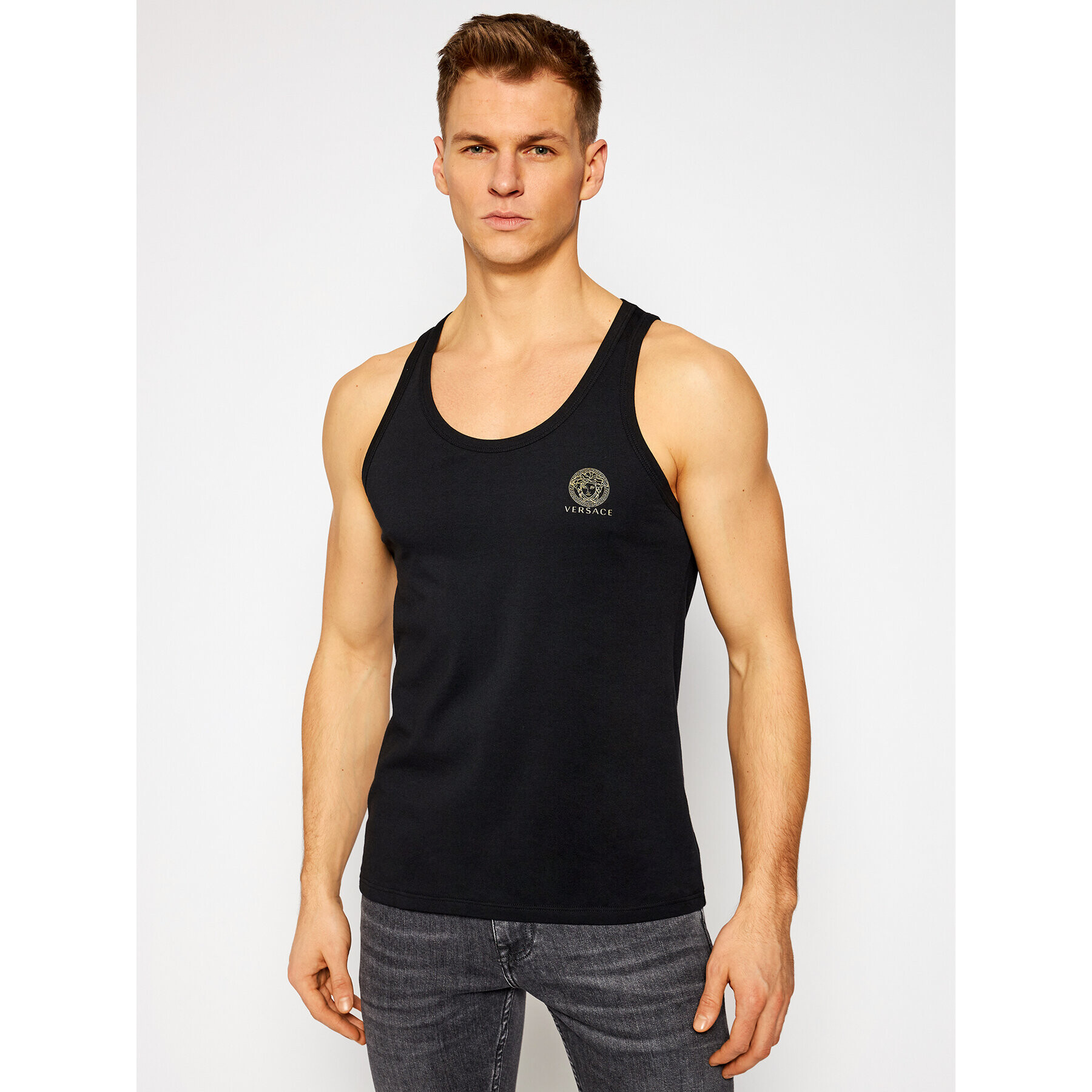 Versace Tank top Medusa AUU01012 Negru Regular Fit - Pled.ro