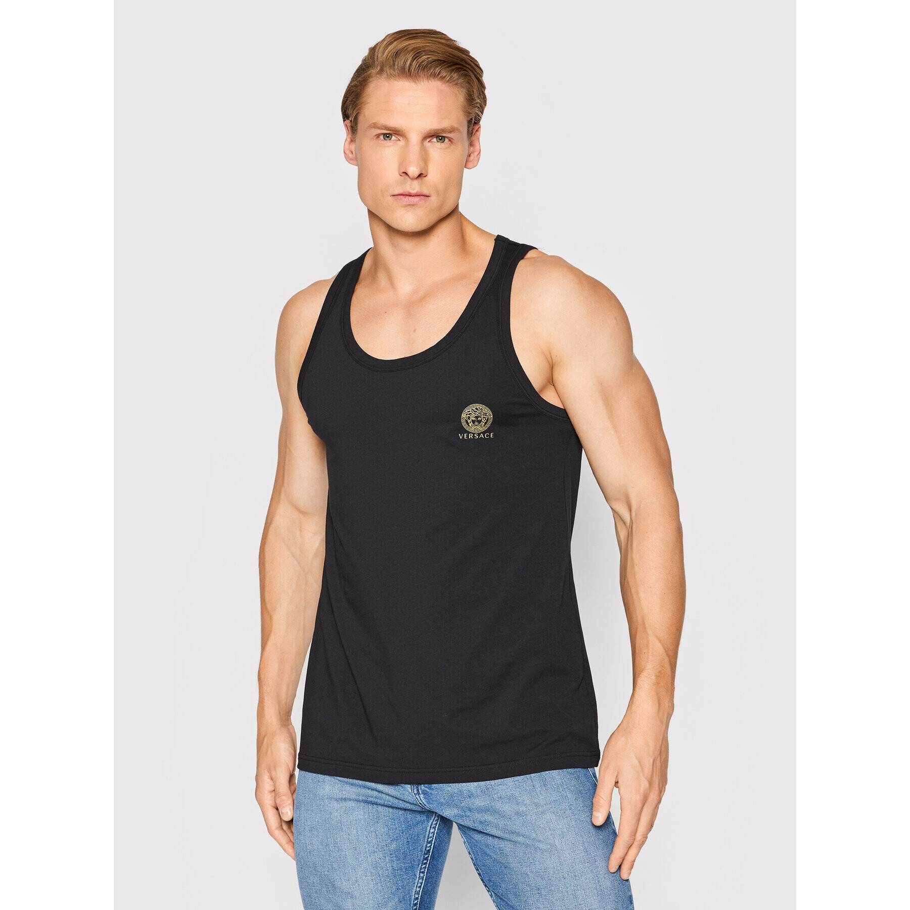 Versace Tank top Medusa AUU01012 Negru Regular Fit - Pled.ro