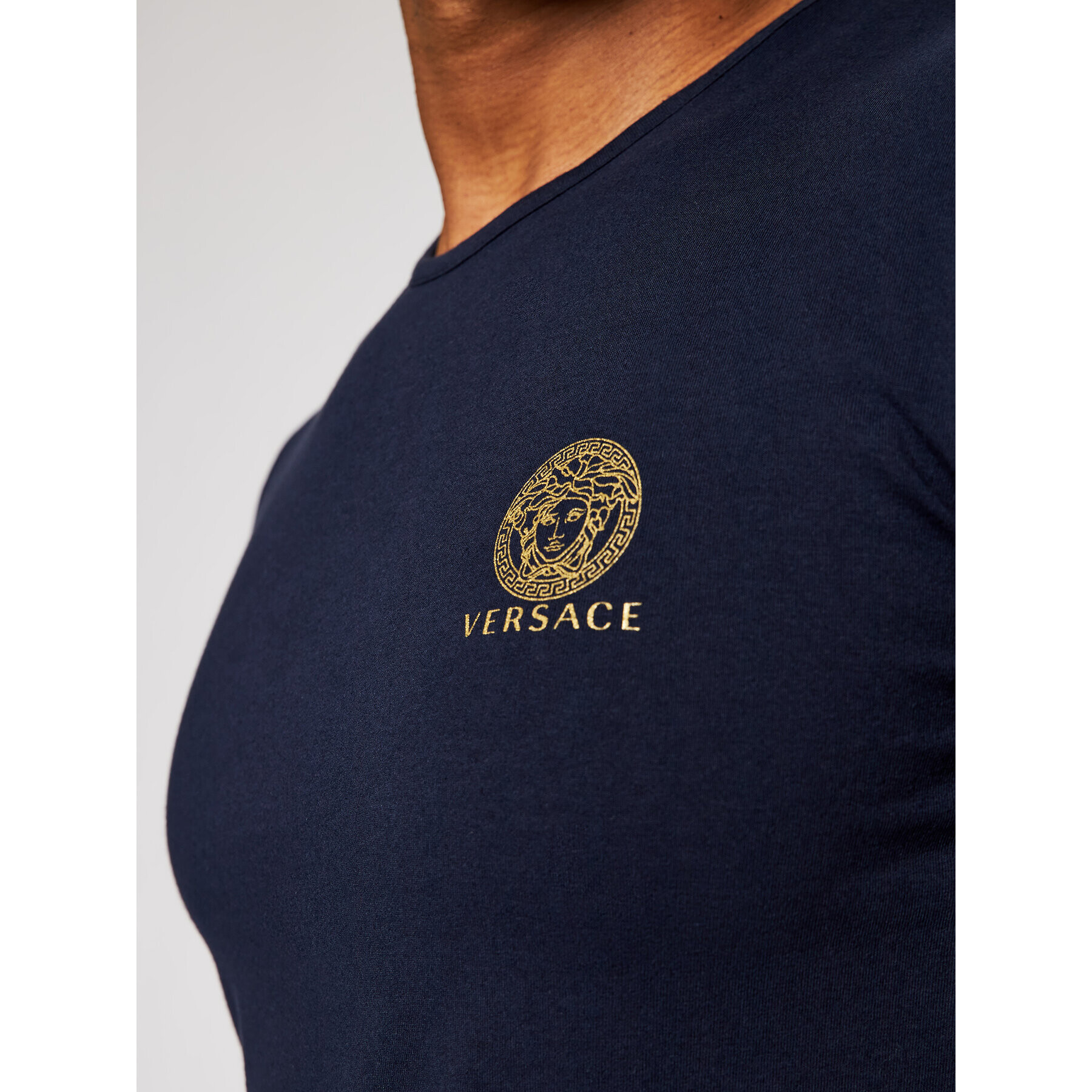 Versace Tricou Medusa AUU01005 Bleumarin Regular Fit - Pled.ro