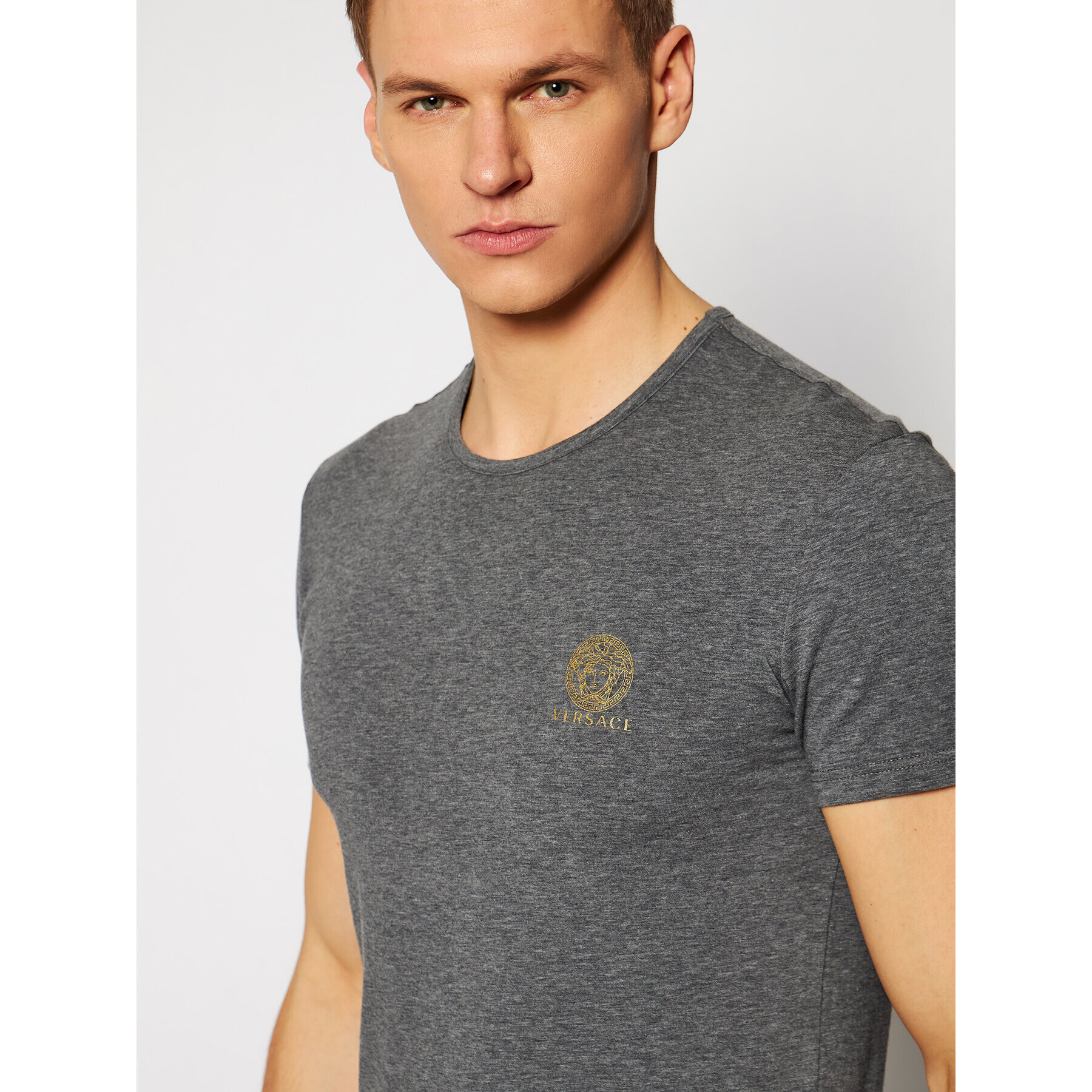 Versace Tricou Medusa AUU01005 Gri Regular Fit - Pled.ro