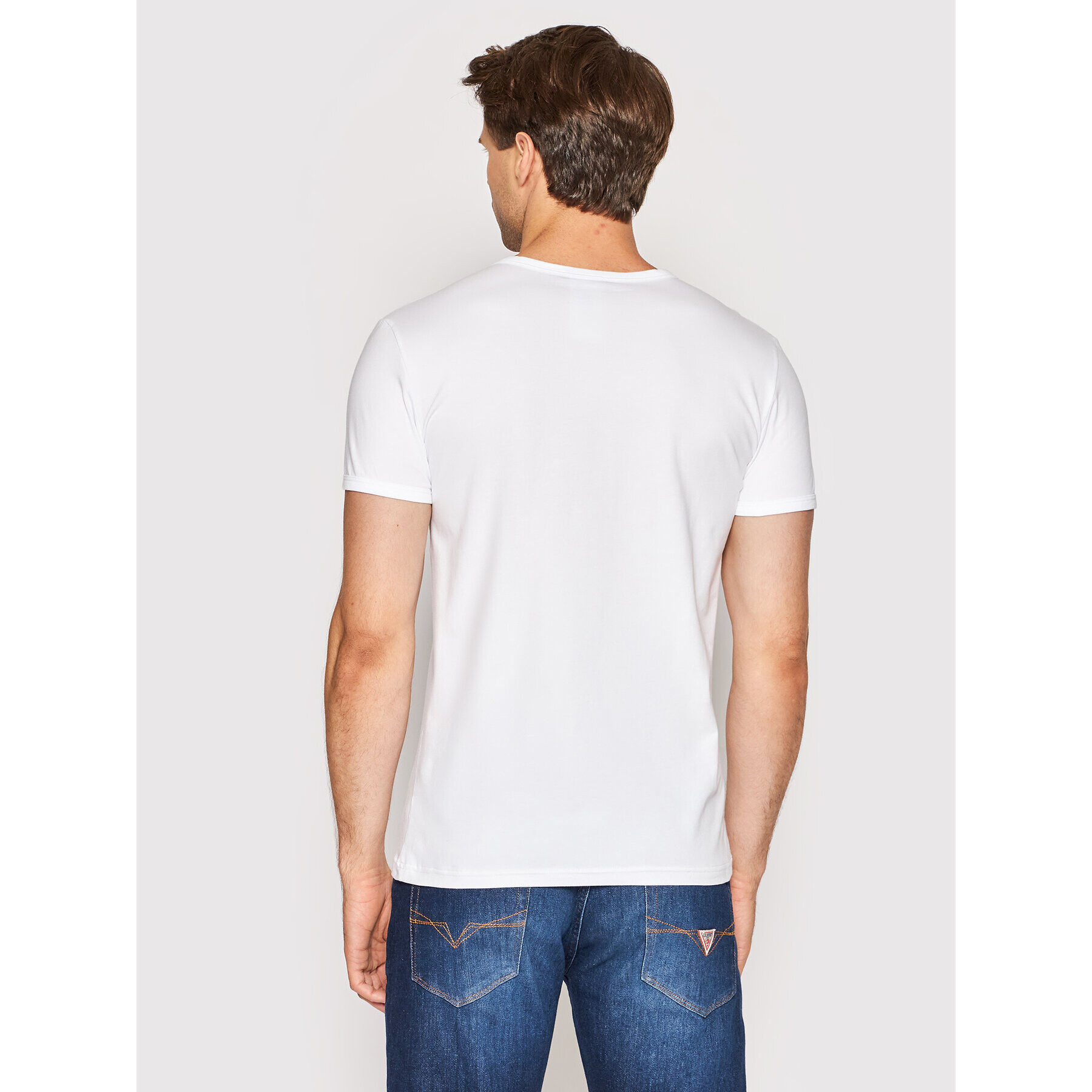 Versace Tricou Scollo AUU01004 Alb Regular Fit - Pled.ro