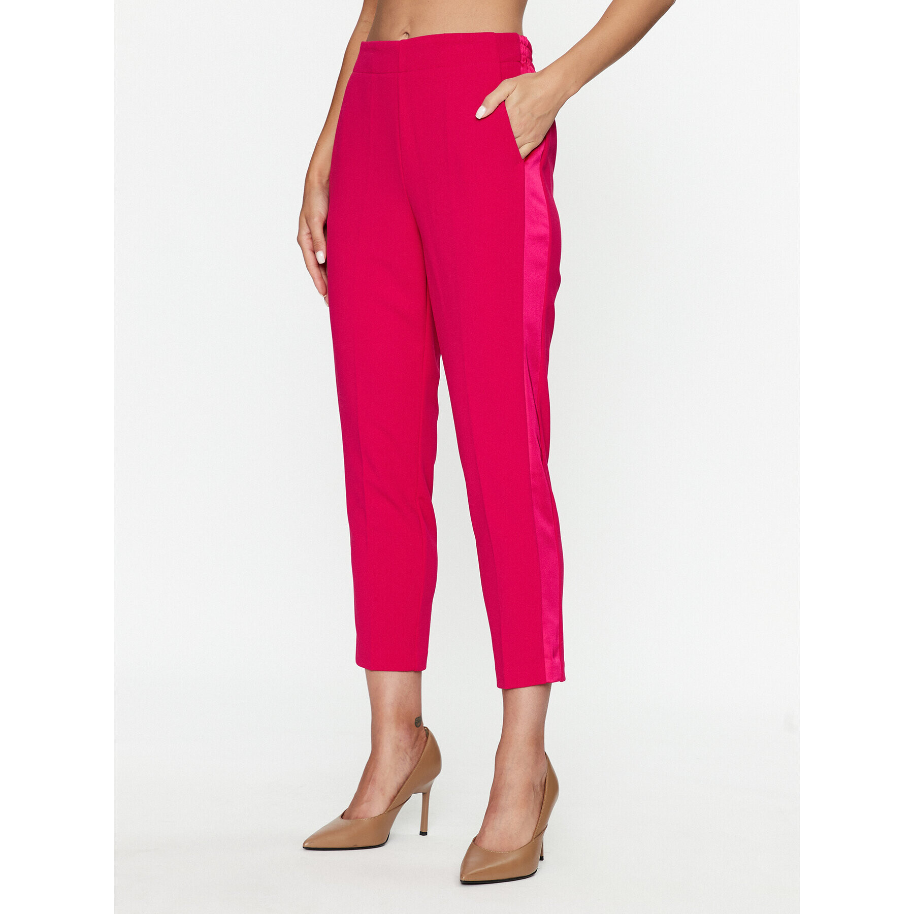 ViCOLO Pantaloni din material TR0251 Roz Regular Fit - Pled.ro