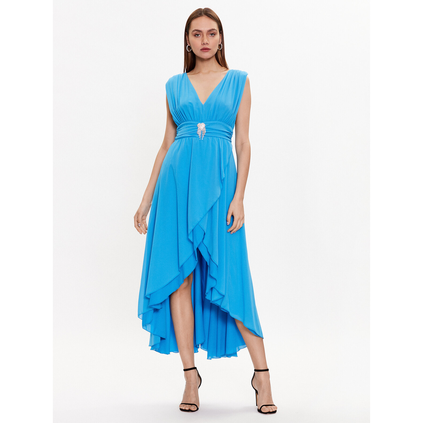 ViCOLO Rochie cocktail TE0064 Albastru Regular Fit - Pled.ro