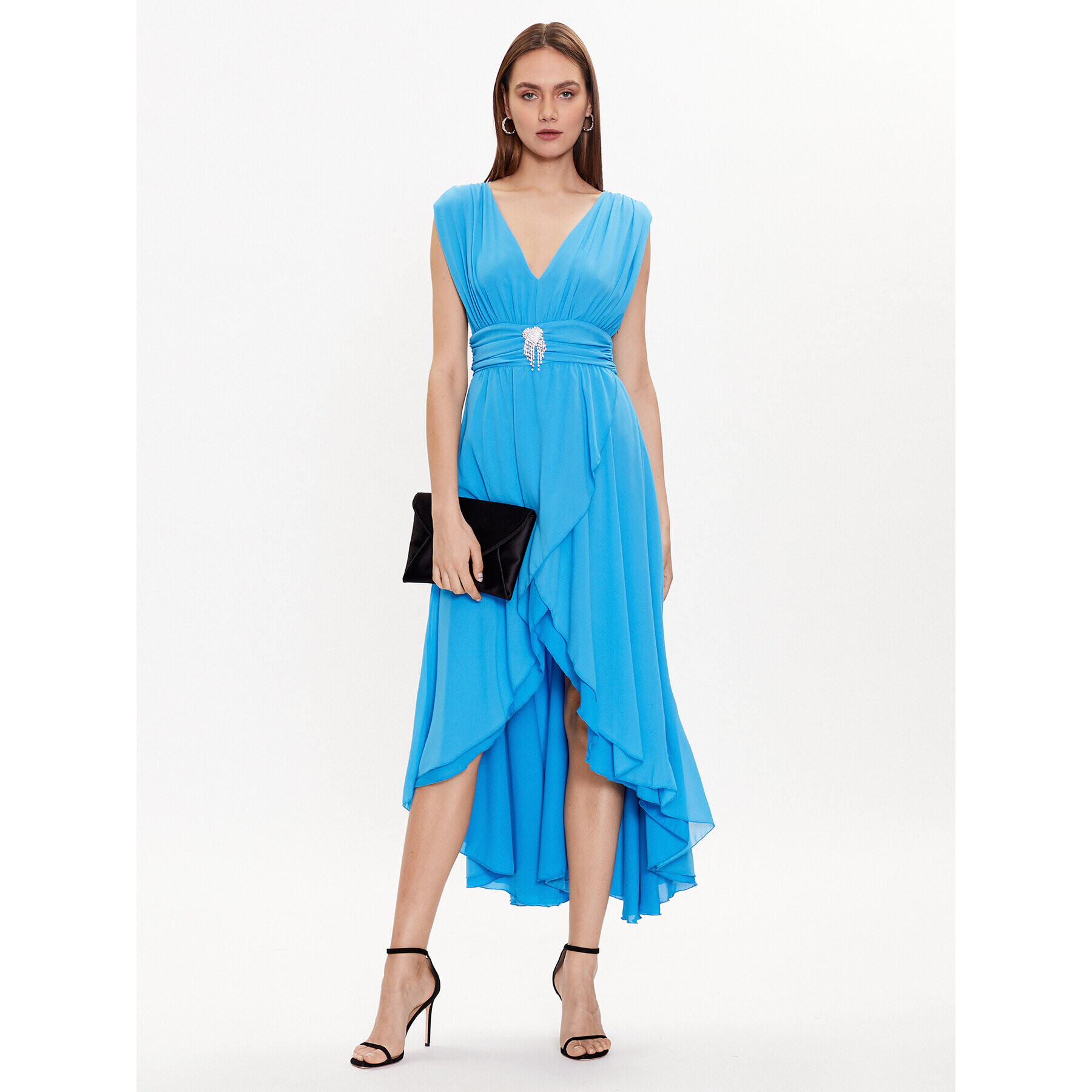 ViCOLO Rochie cocktail TE0064 Albastru Regular Fit - Pled.ro