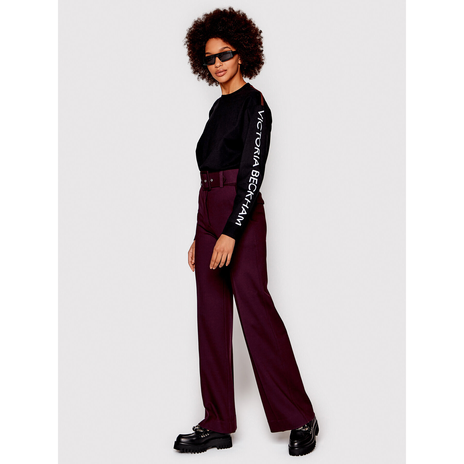 Victoria Victoria Beckham Bluză 1122JTS003251A Negru Relaxed Fit - Pled.ro