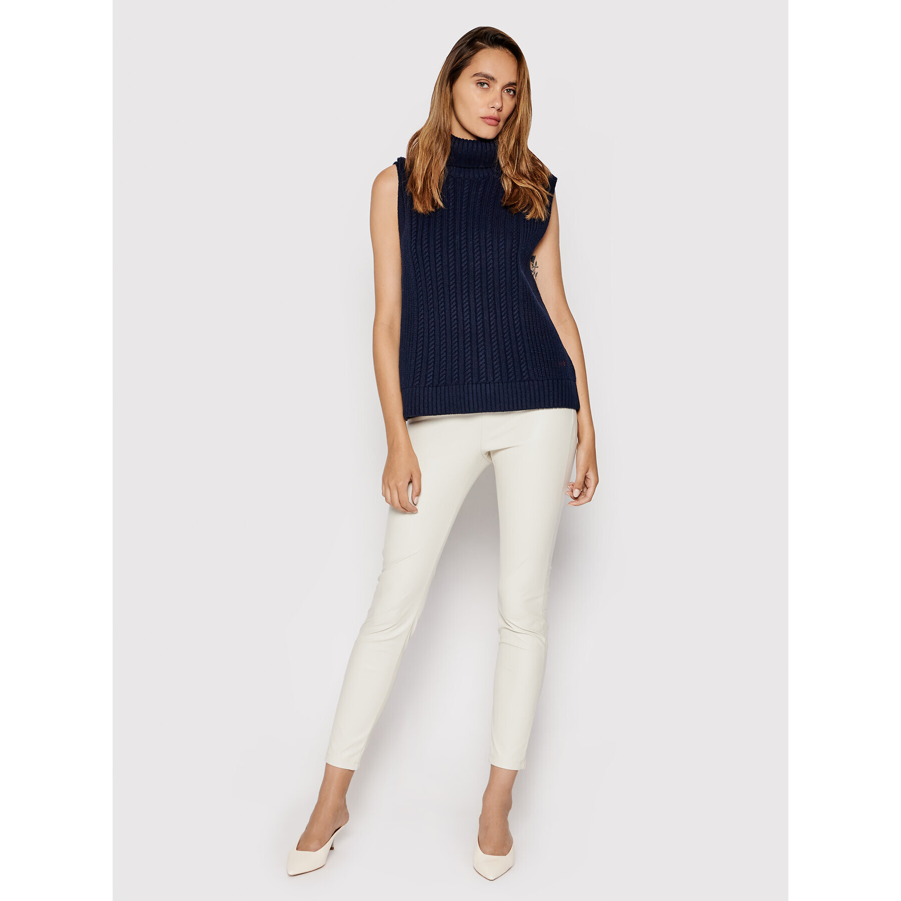 Victoria Victoria Beckham Bluză cu gât Summer 2321KJU002823A Bleumarin Regular Fit - Pled.ro