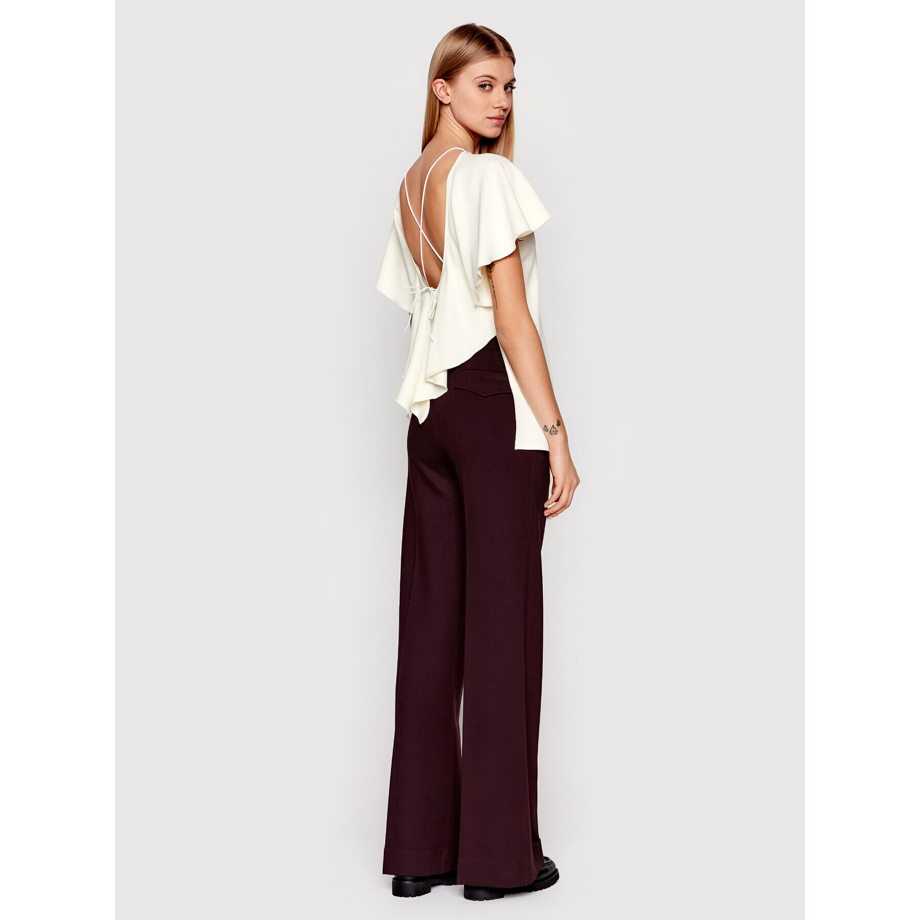 Victoria Victoria Beckham Bluză Drape 1122WTP003178B Galben Regular Fit - Pled.ro