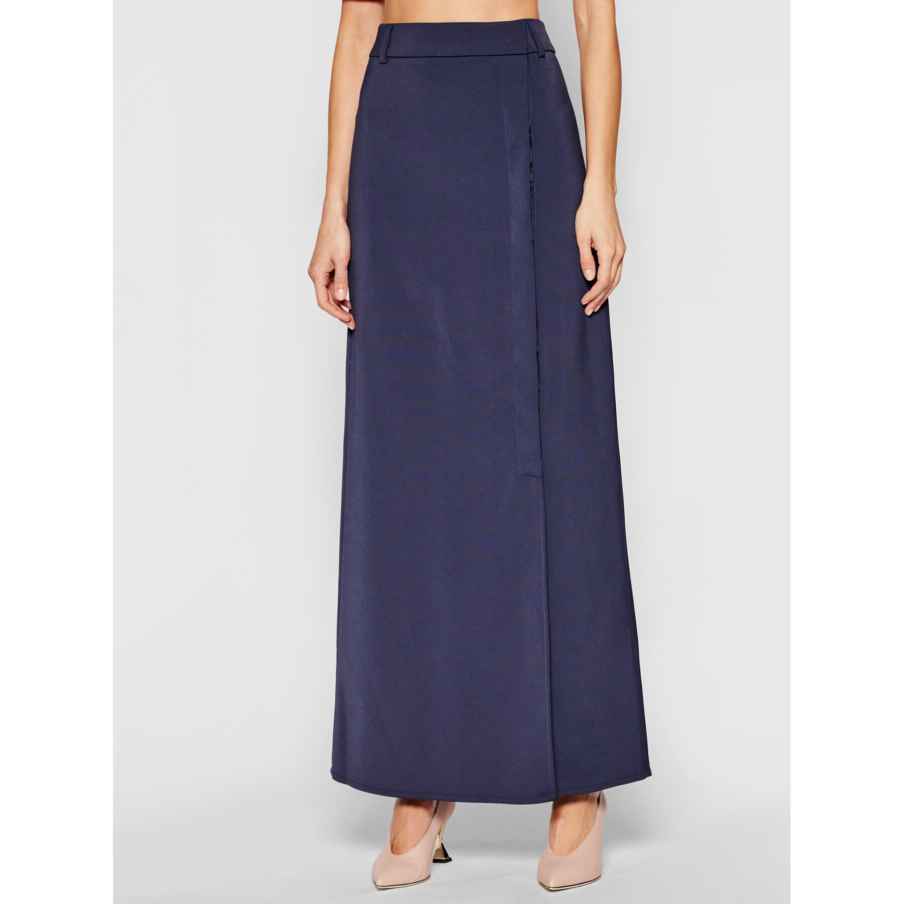 Victoria Victoria Beckham Fustă maxi Stretch Faille 2221WSK002594A Bleumarin Regular Fit - Pled.ro