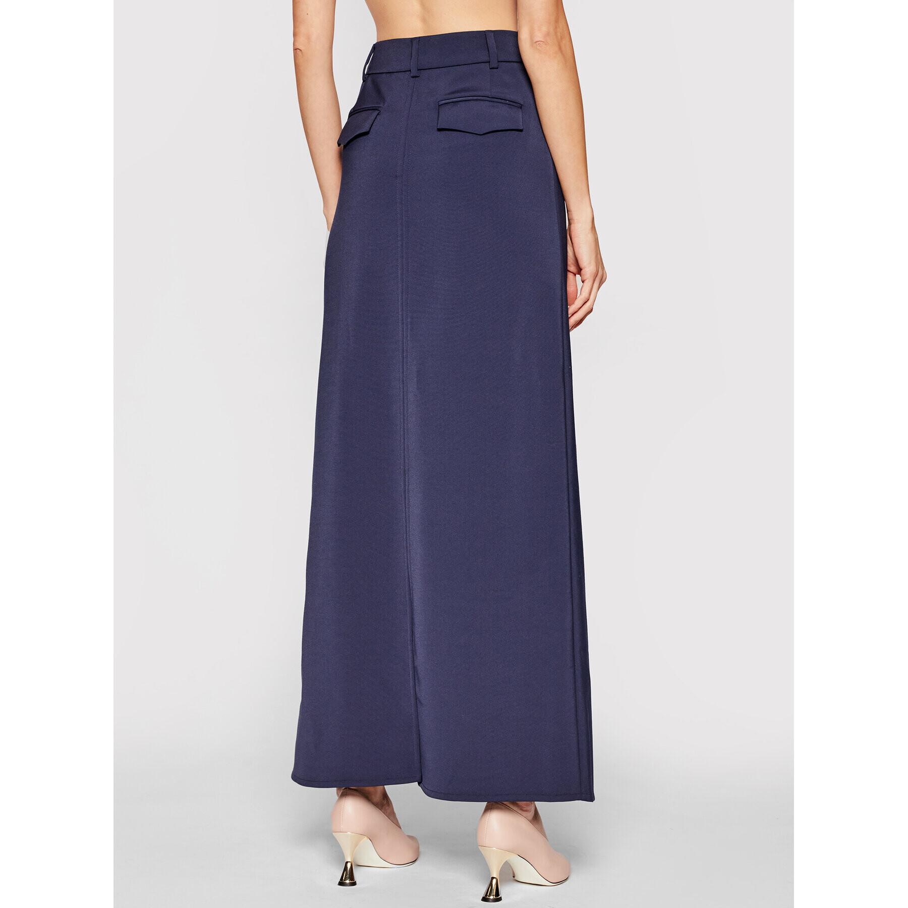 Victoria Victoria Beckham Fustă maxi Stretch Faille 2221WSK002594A Bleumarin Regular Fit - Pled.ro