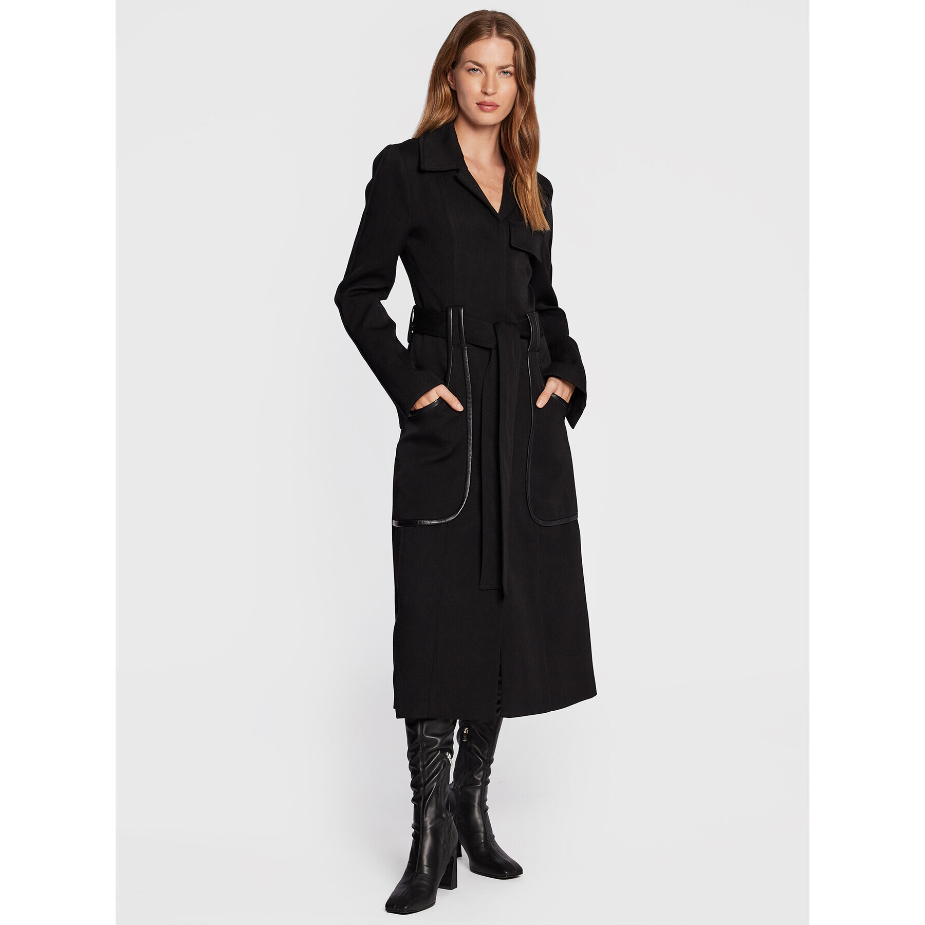 Victoria Victoria Beckham Palton de lână 1322WCT003765A Negru Regular Fit - Pled.ro