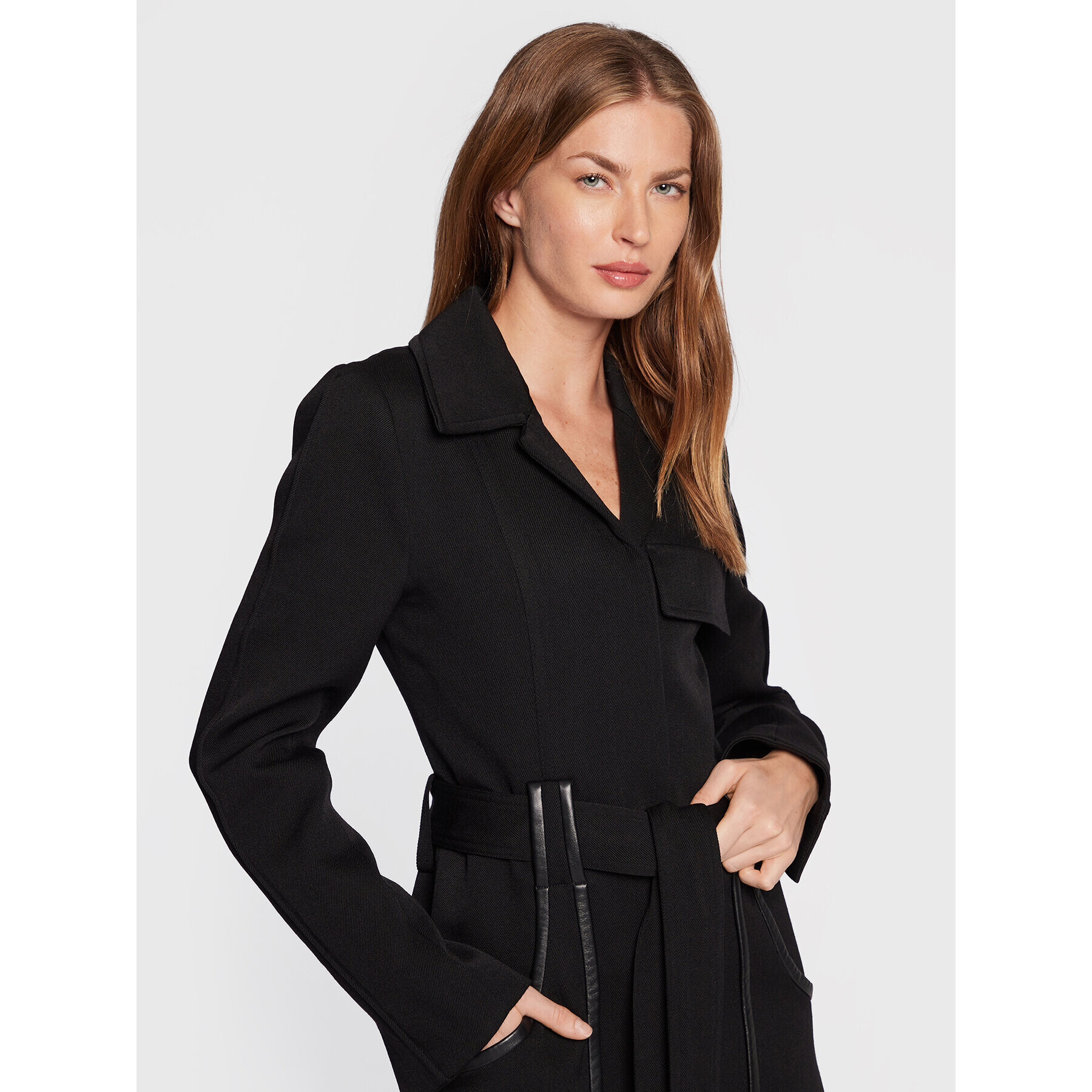 Victoria Victoria Beckham Palton de lână 1322WCT003765A Negru Regular Fit - Pled.ro