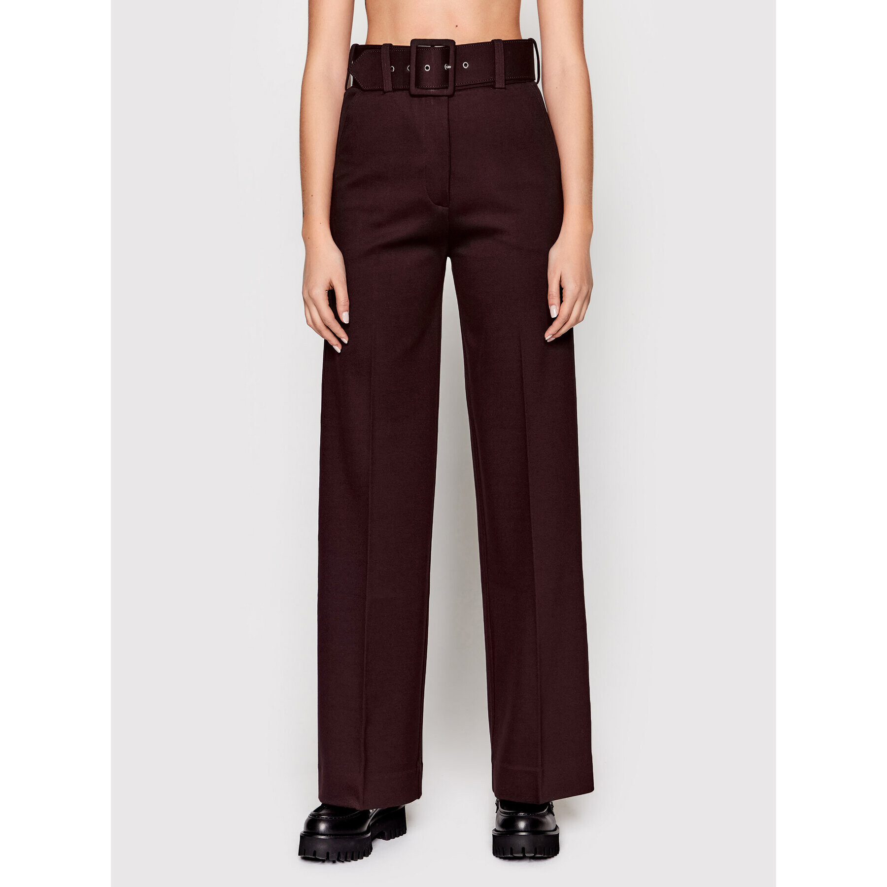 Victoria Victoria Beckham Pantaloni din material 1122JTR003286A Vișiniu Regular Fit - Pled.ro