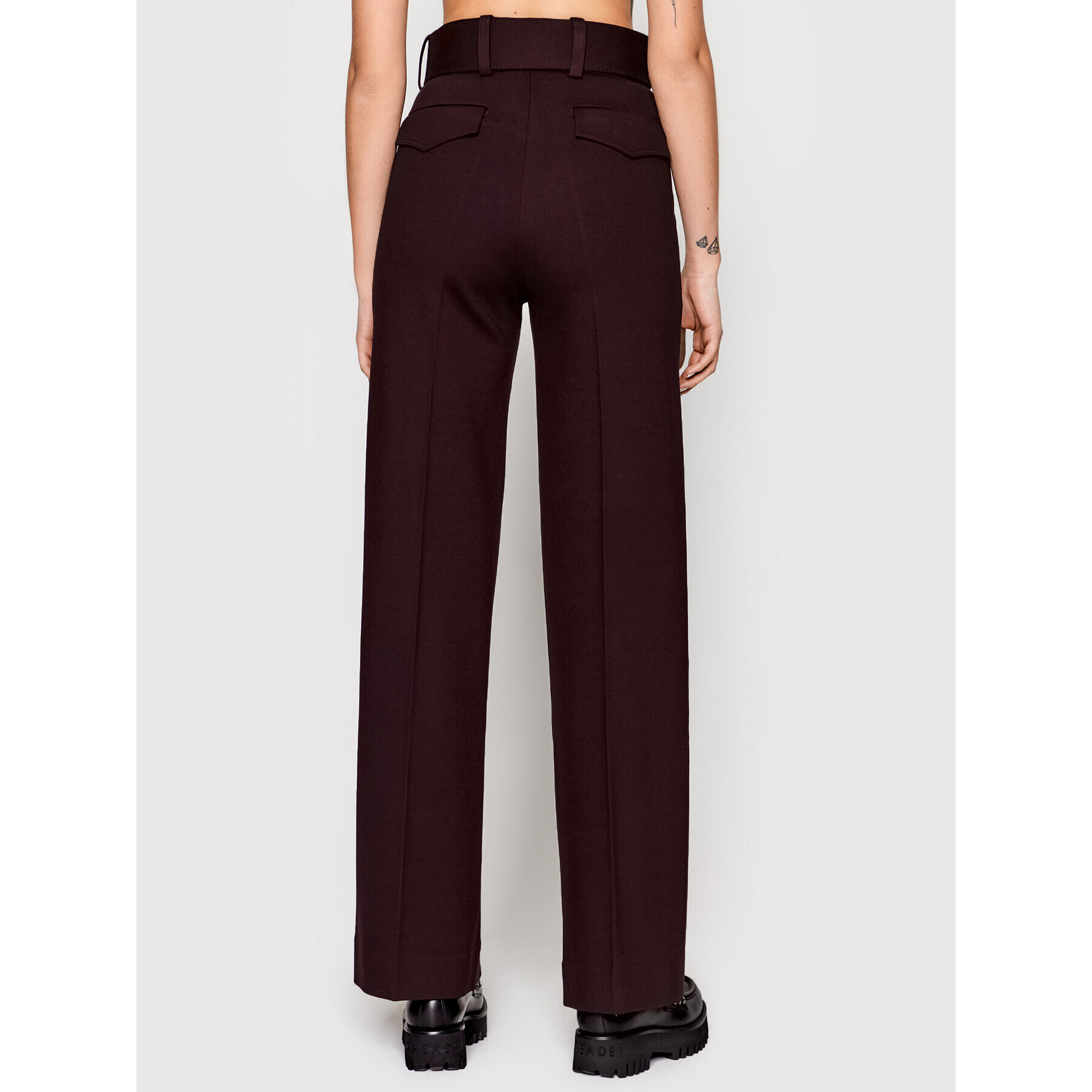 Victoria Victoria Beckham Pantaloni din material 1122JTR003286A Vișiniu Regular Fit - Pled.ro