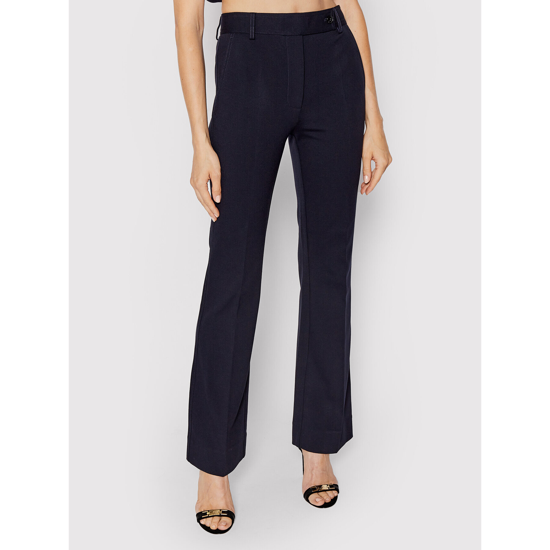 Victoria Victoria Beckham Pantaloni din material 1322WTR003869A Bleumarin Regular Fit - Pled.ro