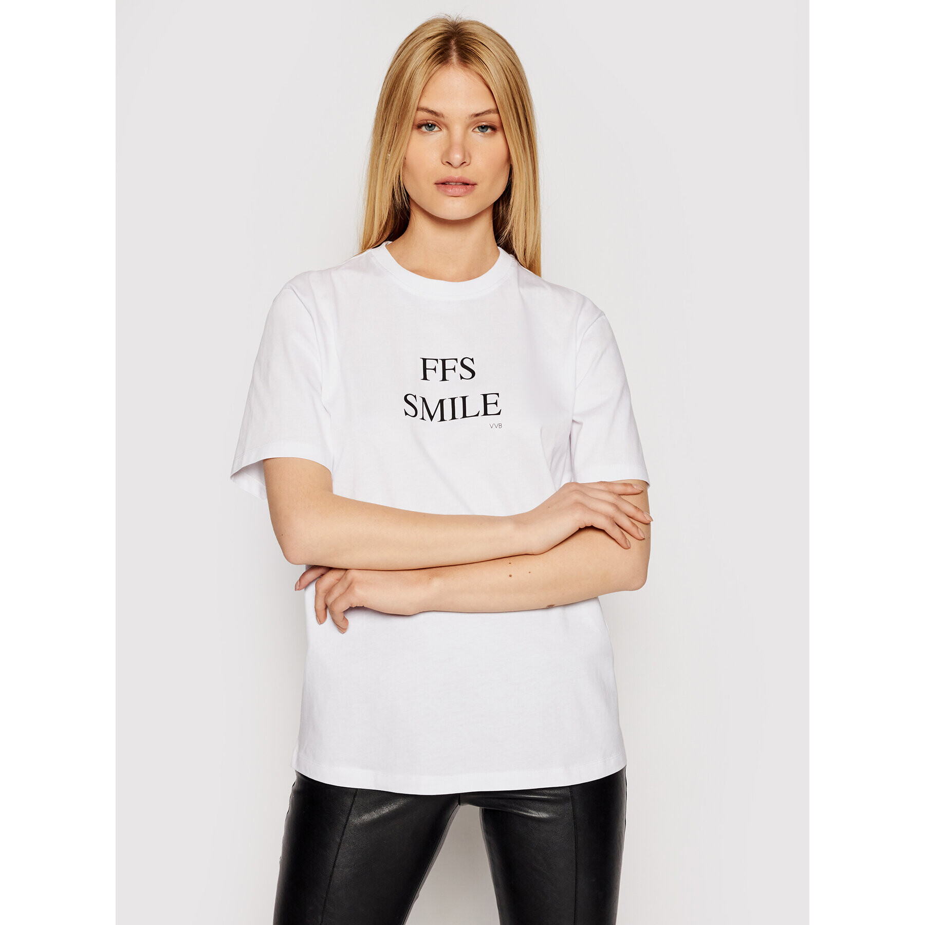 Victoria Victoria Beckham Tricou Ffs Smile 2221JTS002512A Alb Regular Fit - Pled.ro