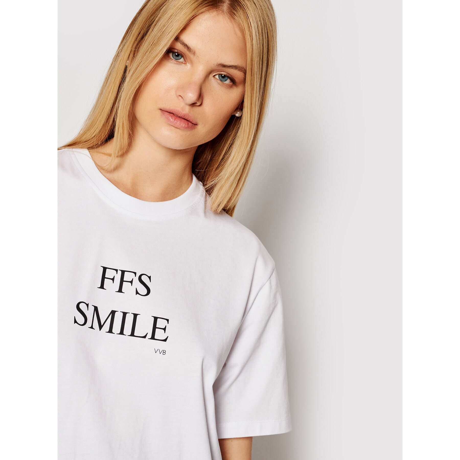 Victoria Victoria Beckham Tricou Ffs Smile 2221JTS002512A Alb Regular Fit - Pled.ro