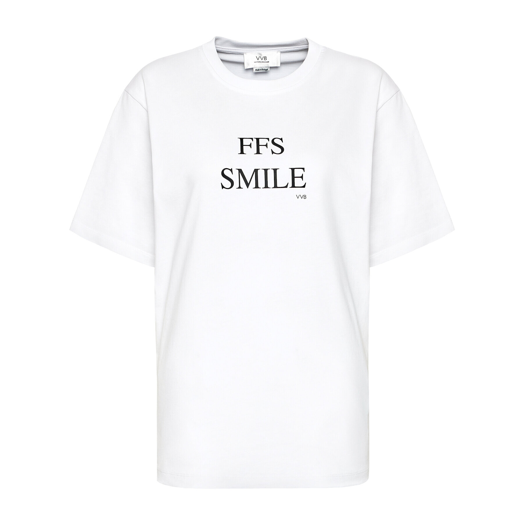 Victoria Victoria Beckham Tricou Ffs Smile 2221JTS002512A Alb Regular Fit - Pled.ro