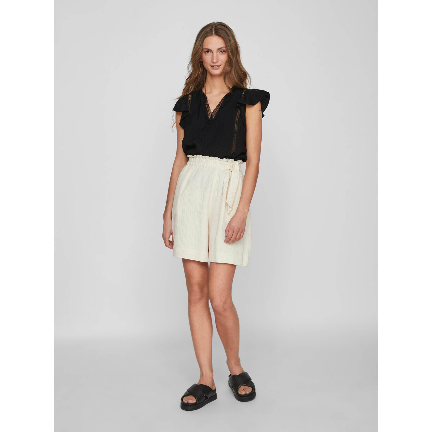 Vila Bluză Lucia 14086329 Negru Loose Fit - Pled.ro