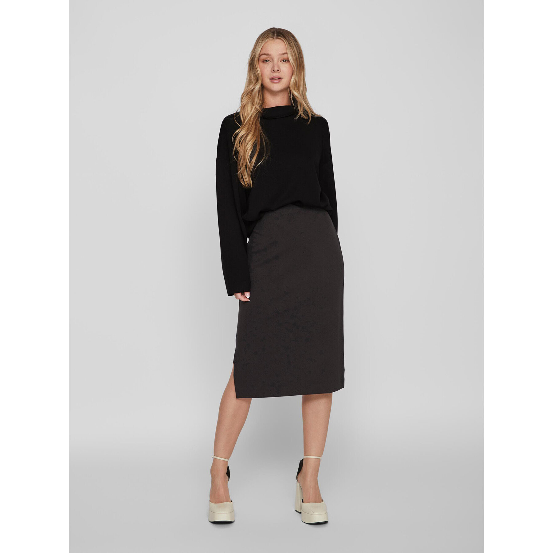 Vila Bluză 14088385 Negru Relaxed Fit - Pled.ro