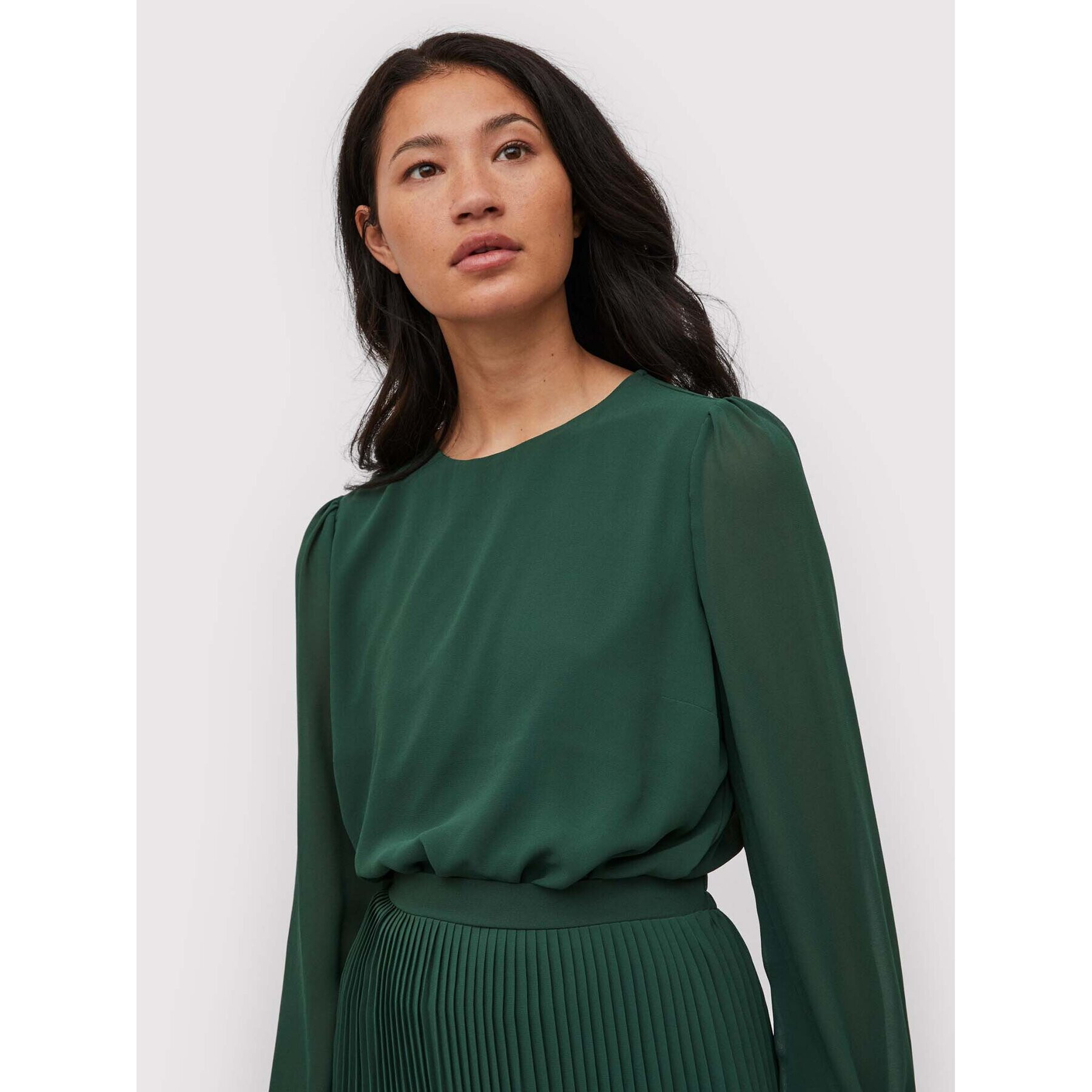 Vila Bluză Adeline 14076633 Verde Relaxed Fit - Pled.ro