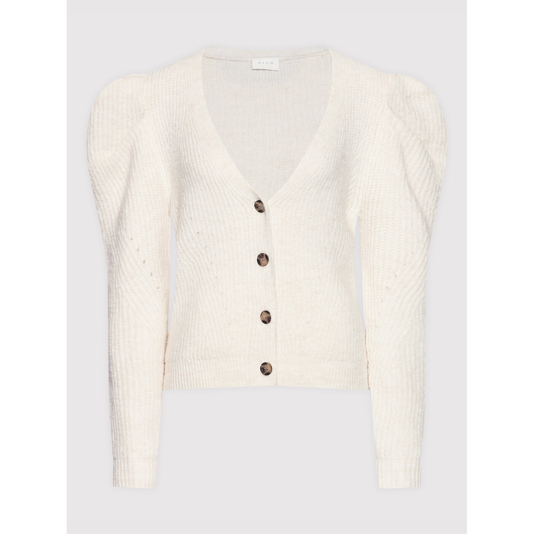 Vila Cardigan Prime 14069345 Écru Relaxed Fit - Pled.ro