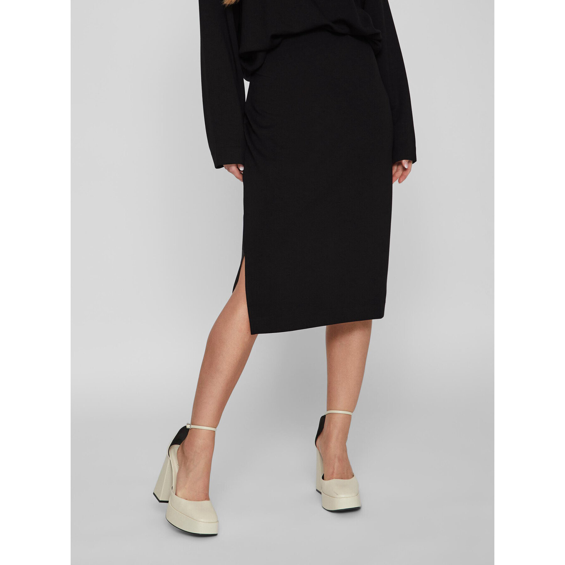 Vila Fustă midi 14088386 Negru Relaxed Fit - Pled.ro