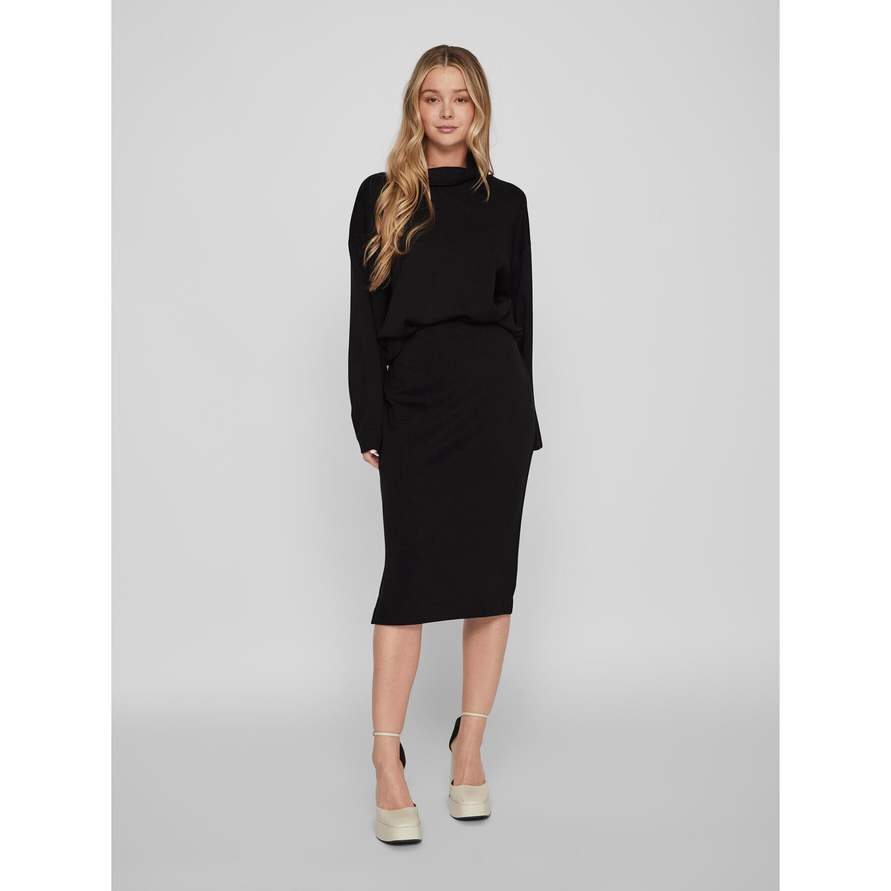 Vila Fustă midi 14088386 Negru Relaxed Fit - Pled.ro