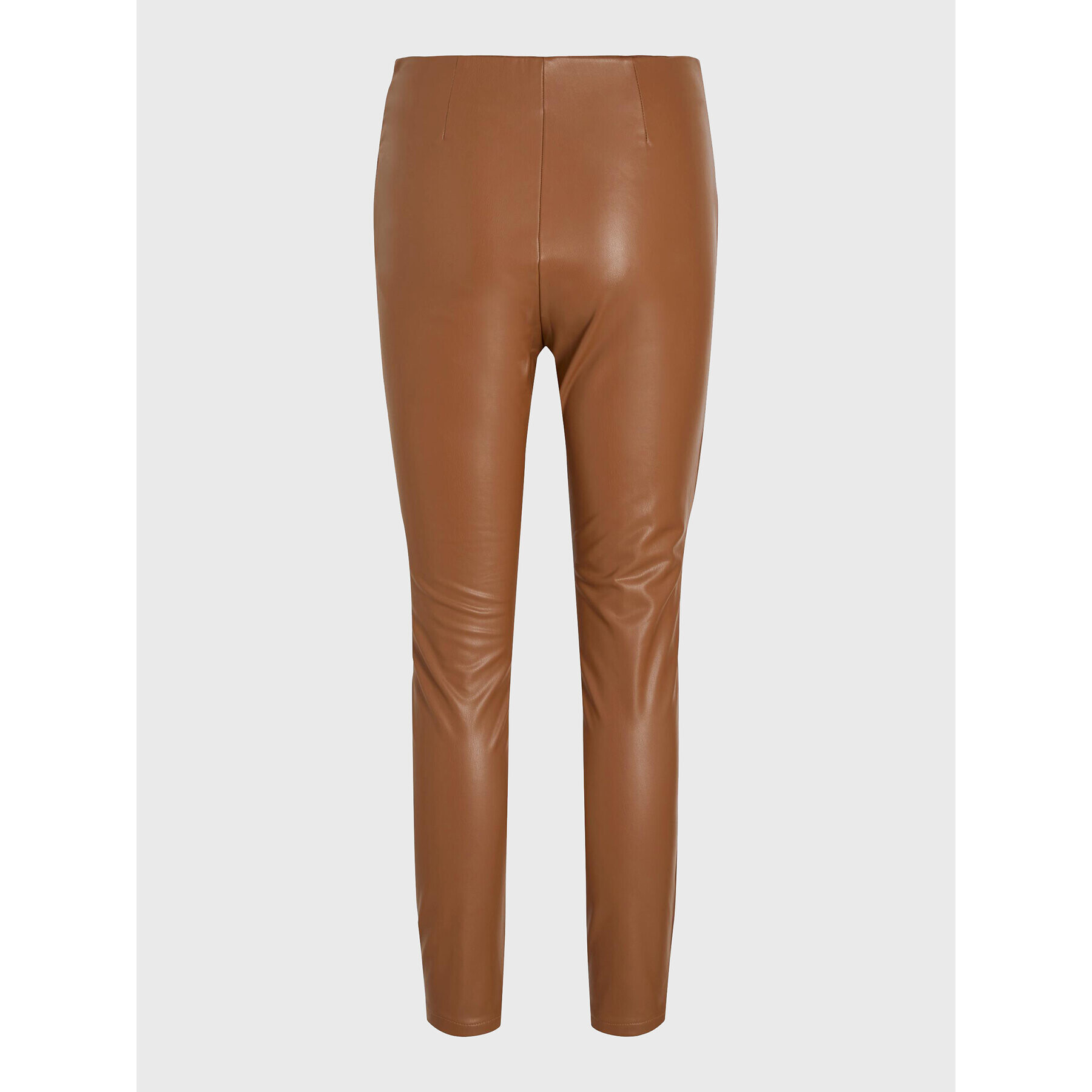 Vila Pantaloni din imitație de piele Cordelia 14076291 Maro Slim Fit - Pled.ro