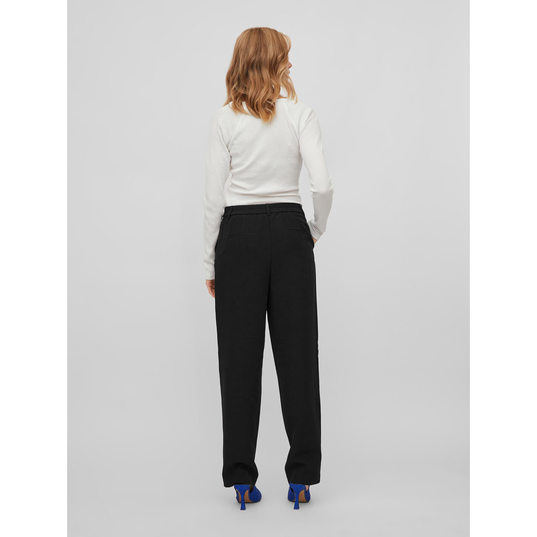 Vila Pantaloni din material Kamma 14083468 Negru Wide Leg - Pled.ro