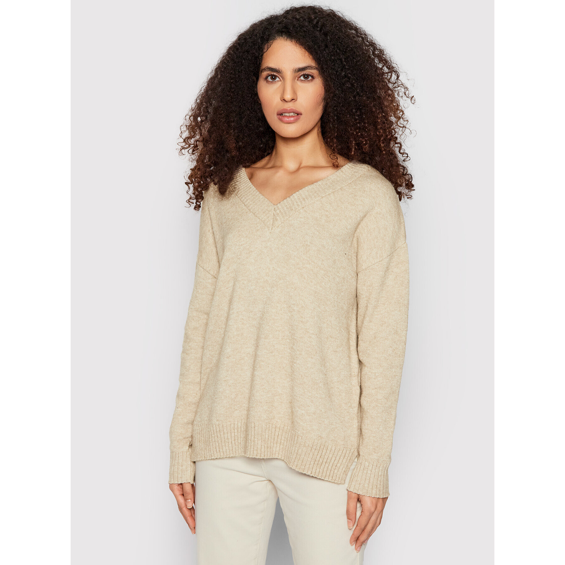 Vila Pulover Ril 14061614 Bej Oversize - Pled.ro