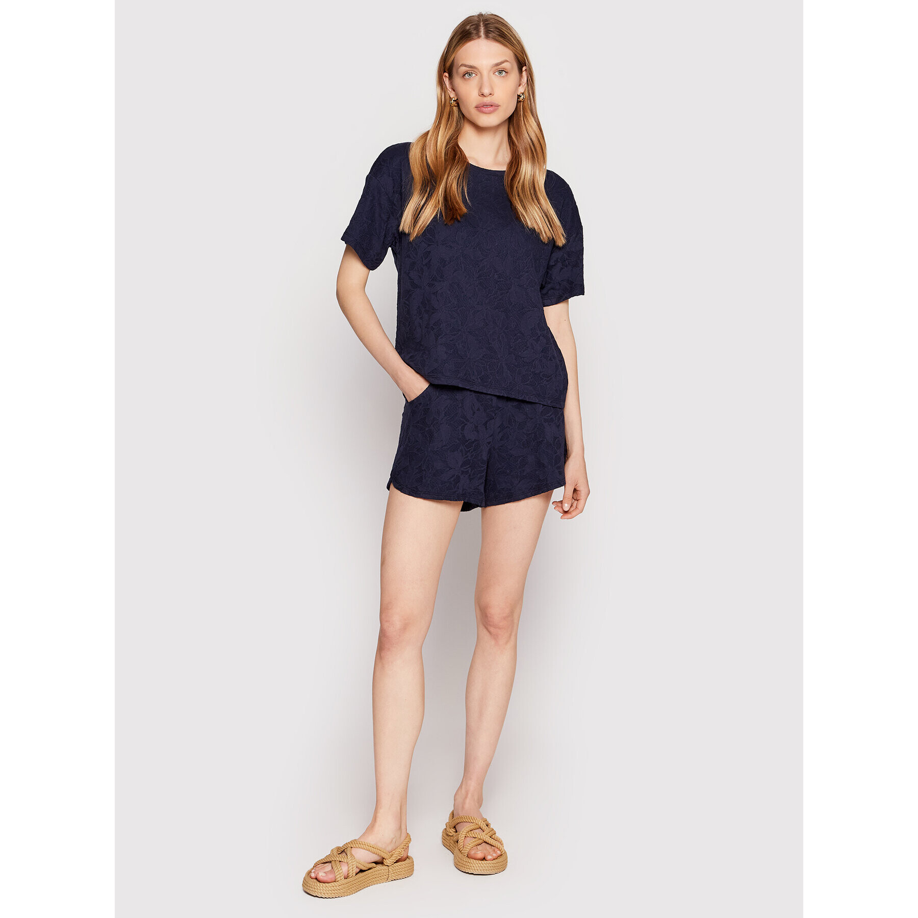 Vila Tricou Blomst 14075207 Bleumarin Relaxed Fit - Pled.ro