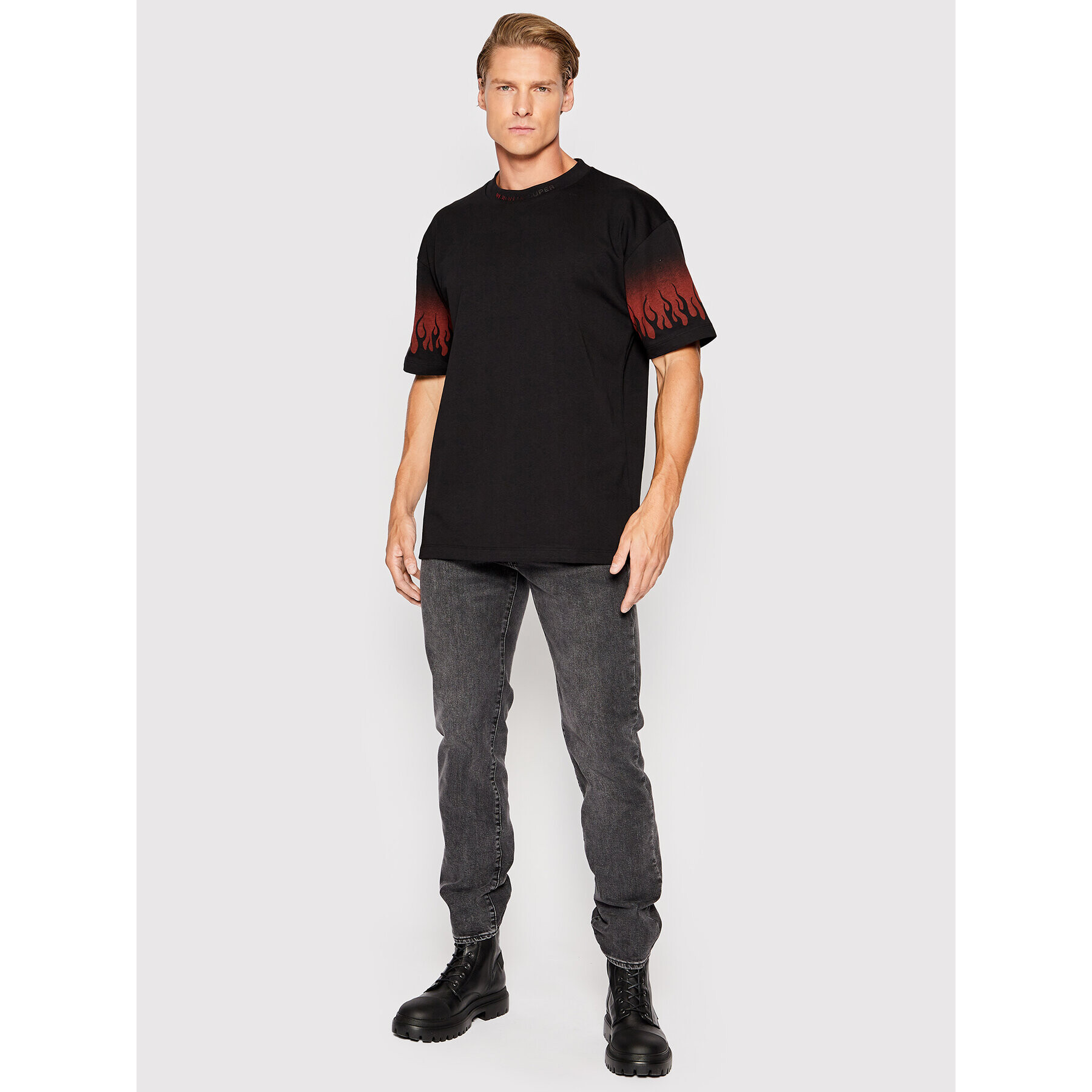 Vision Of Super Tricou VS00309 Negru Regular Fit - Pled.ro