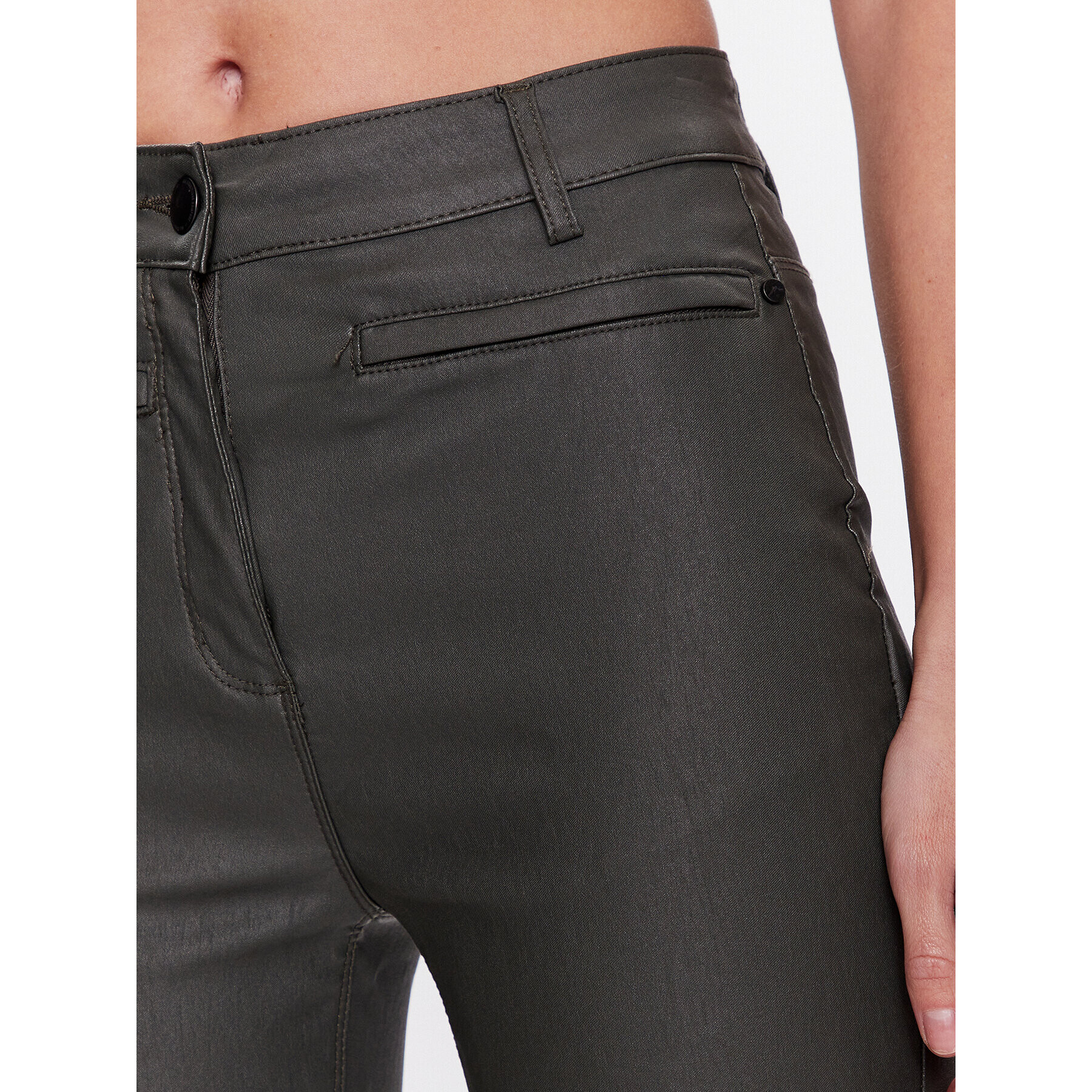 Volcano Pantaloni din imitație de piele R-Verona L07364-S23 Gri Slim Fit - Pled.ro