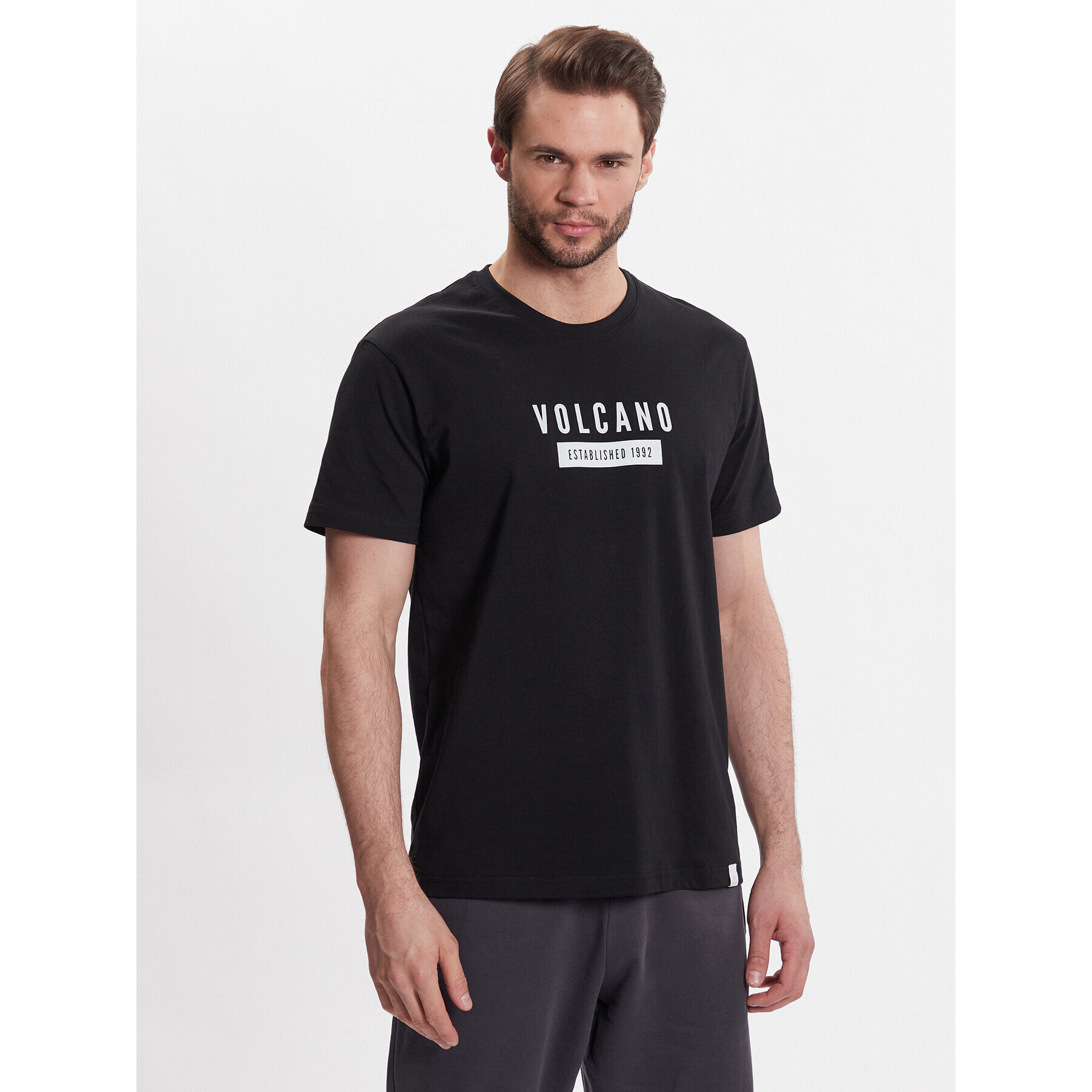 Volcano Tricou T-Brad M02018-S23 Negru Regular Fit - Pled.ro