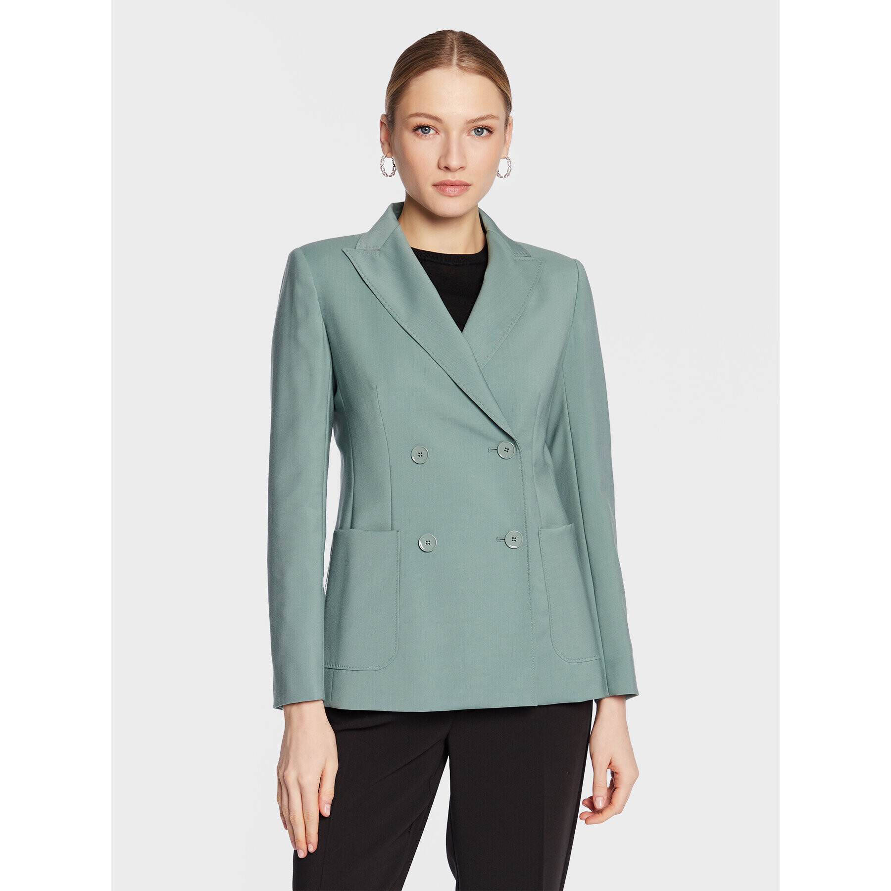 Weekend Max Mara Sacou Nervoso 23504104 Verde Regular Fit - Pled.ro