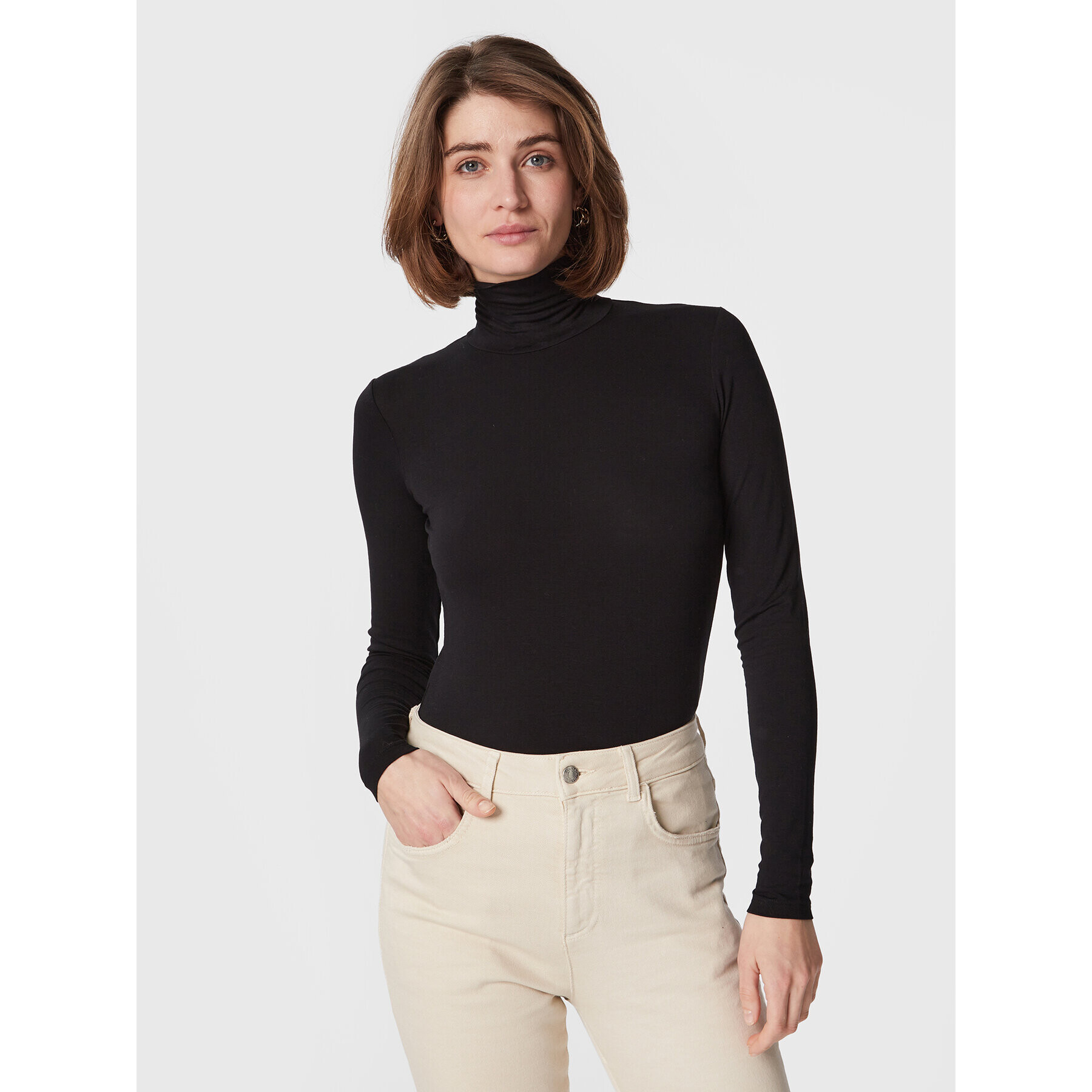 Weekend Max Mara Bluză cu gât Multif 59460123 Negru Slim Fit - Pled.ro