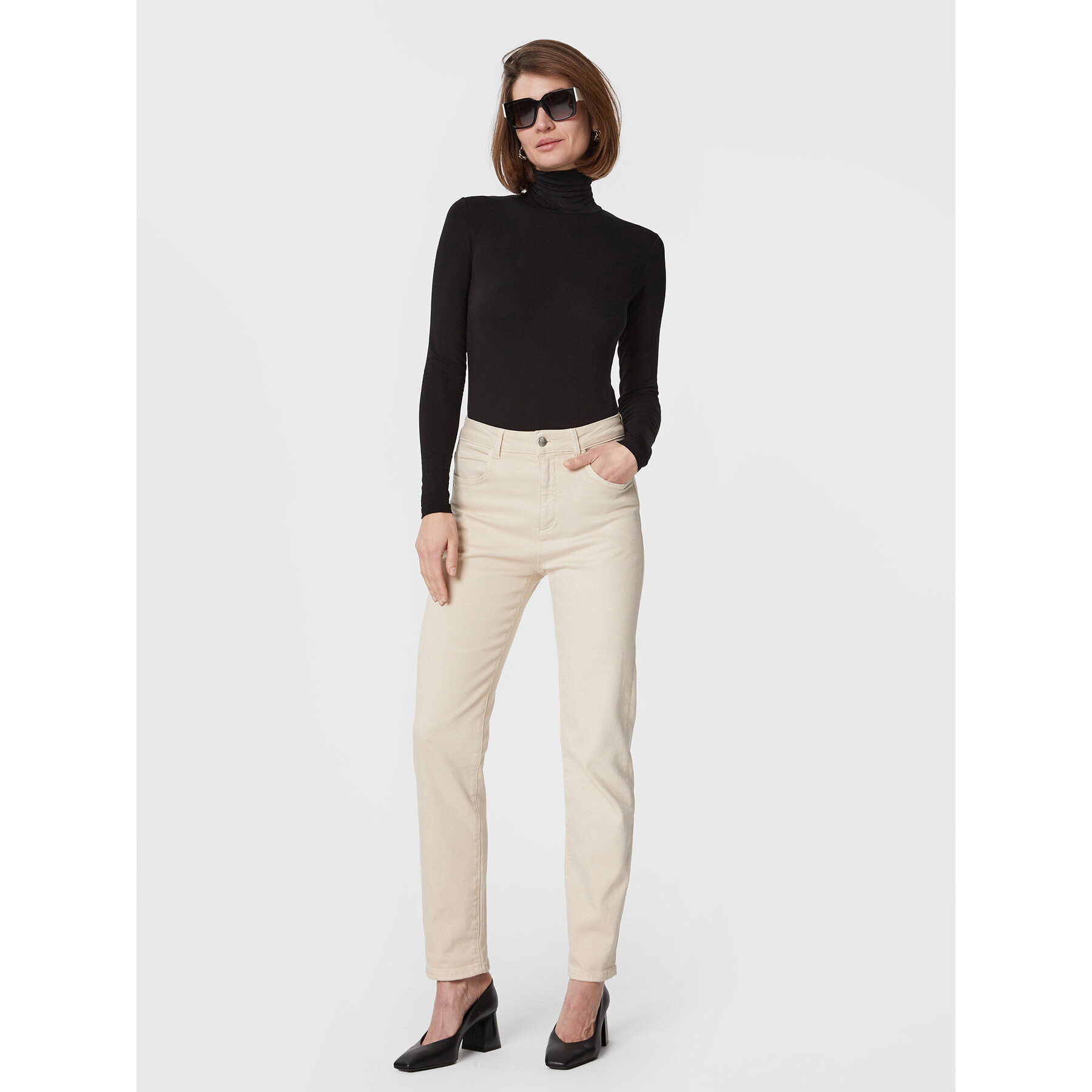 Weekend Max Mara Bluză cu gât Multif 59460123 Negru Slim Fit - Pled.ro