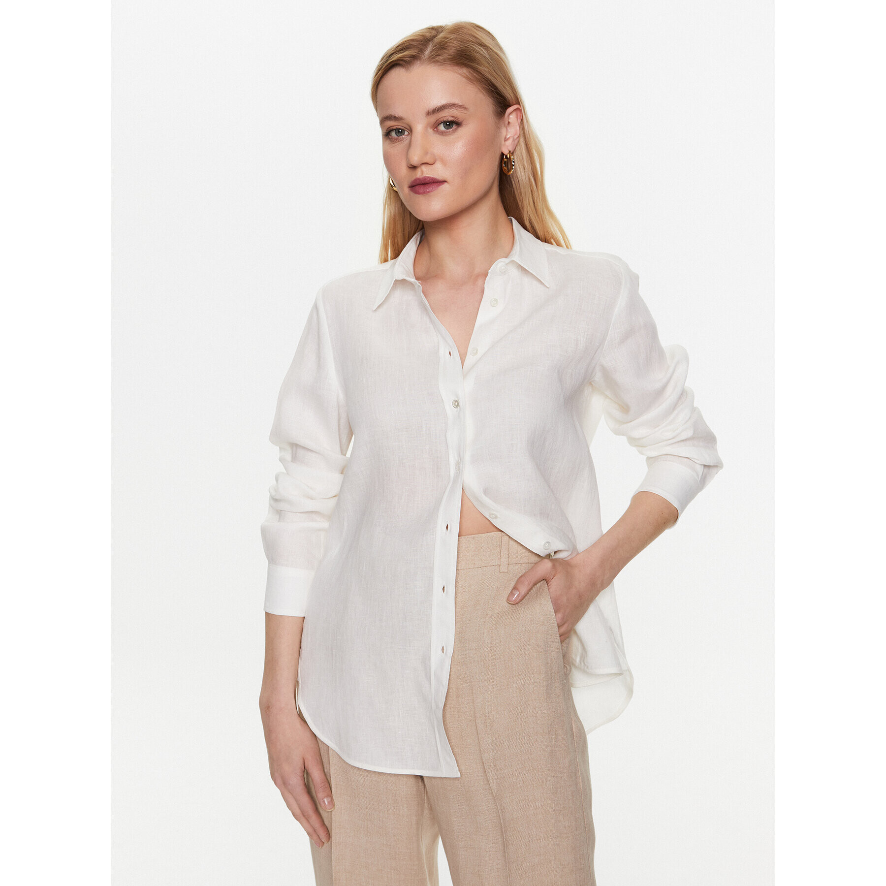 Weekend Max Mara Cămașă Warner 2351110531 Écru Regular Fit - Pled.ro