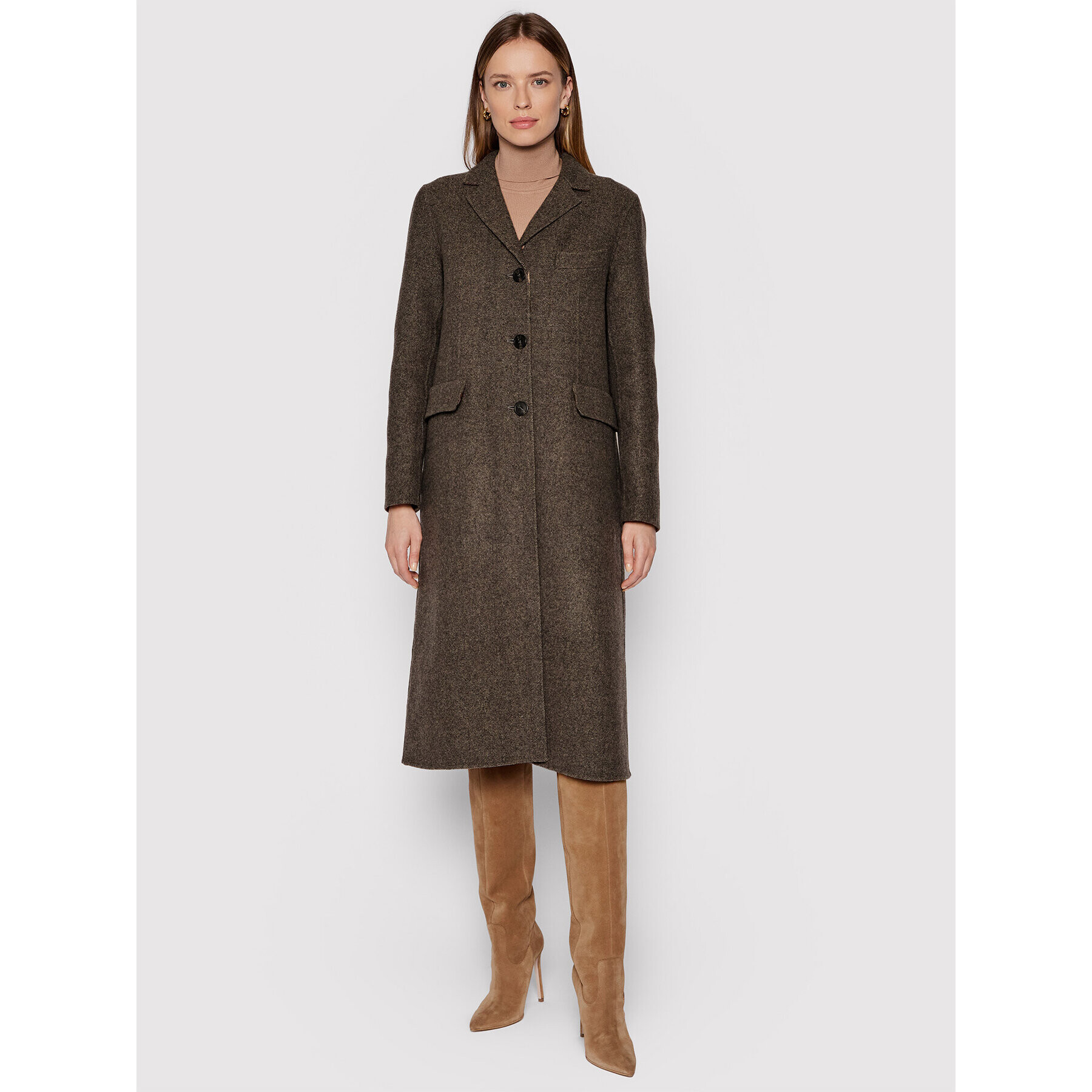 Weekend Max Mara Palton de iarnă Canale 50160119 Maro Regular Fit - Pled.ro