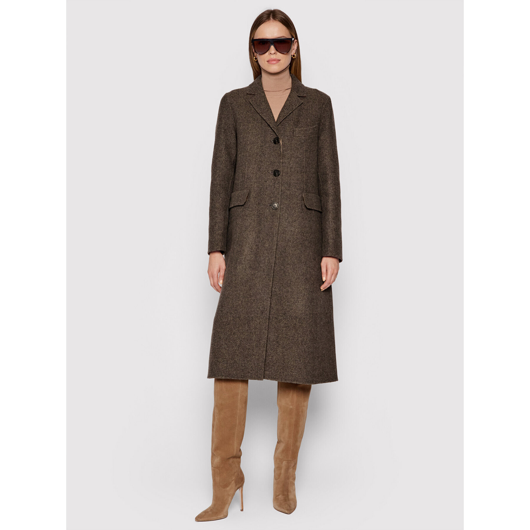 Weekend Max Mara Palton de iarnă Canale 50160119 Maro Regular Fit - Pled.ro