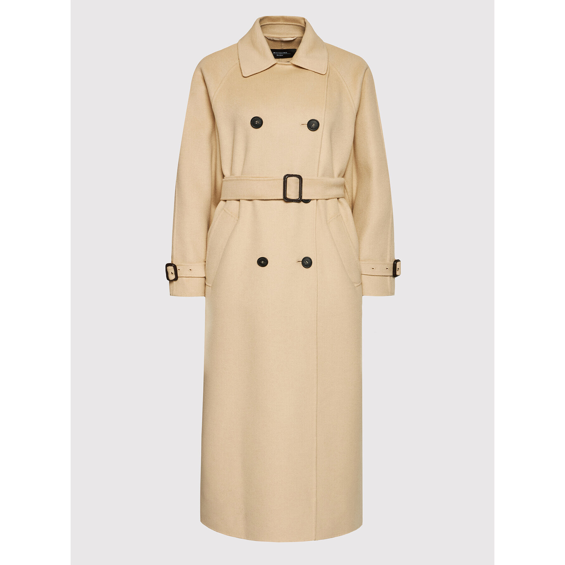 Weekend Max Mara Palton de lână Belgica 50110227 Bej Regular Fit - Pled.ro