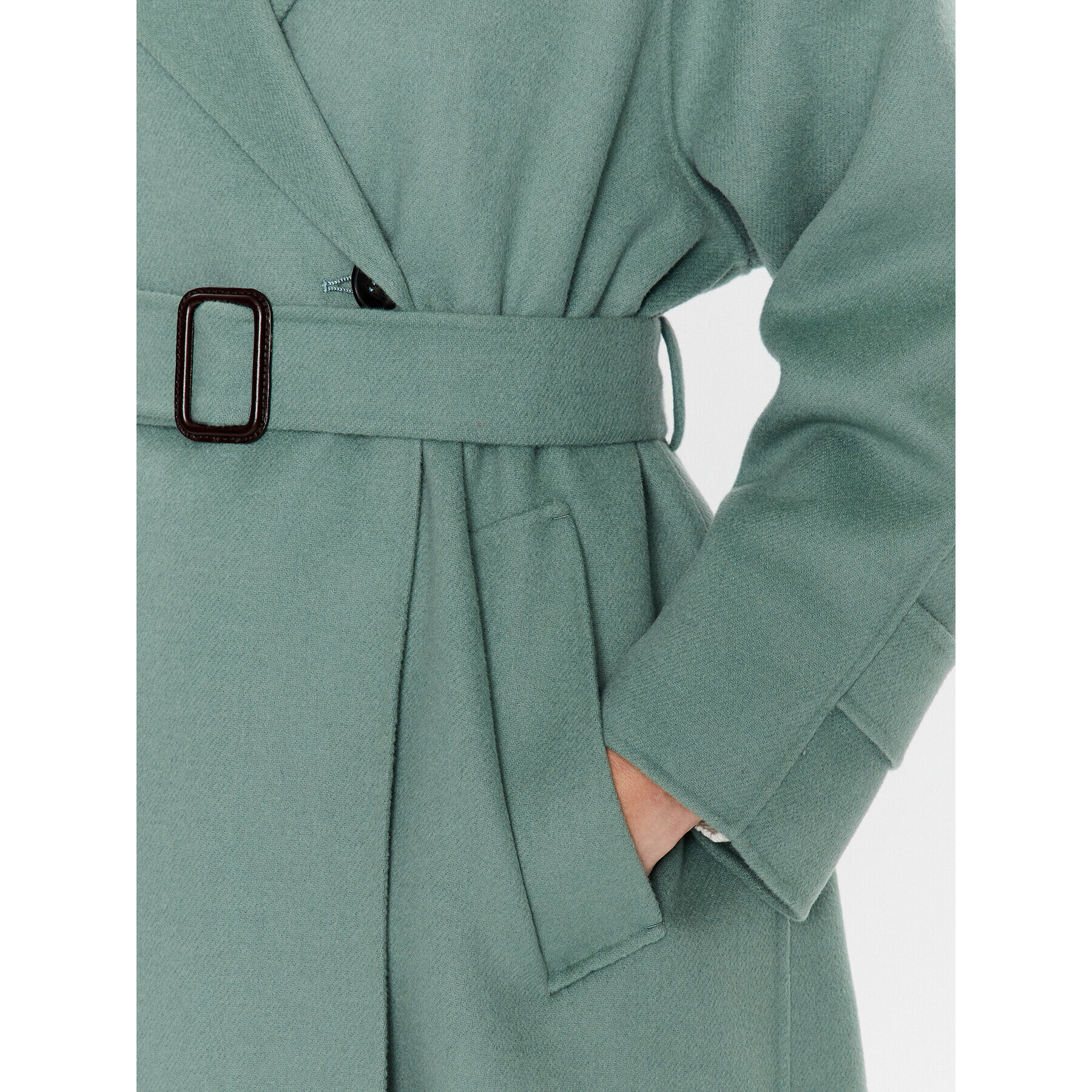 Weekend Max Mara Palton de lână Cobalto 2350110137 Verde Regular Fit - Pled.ro