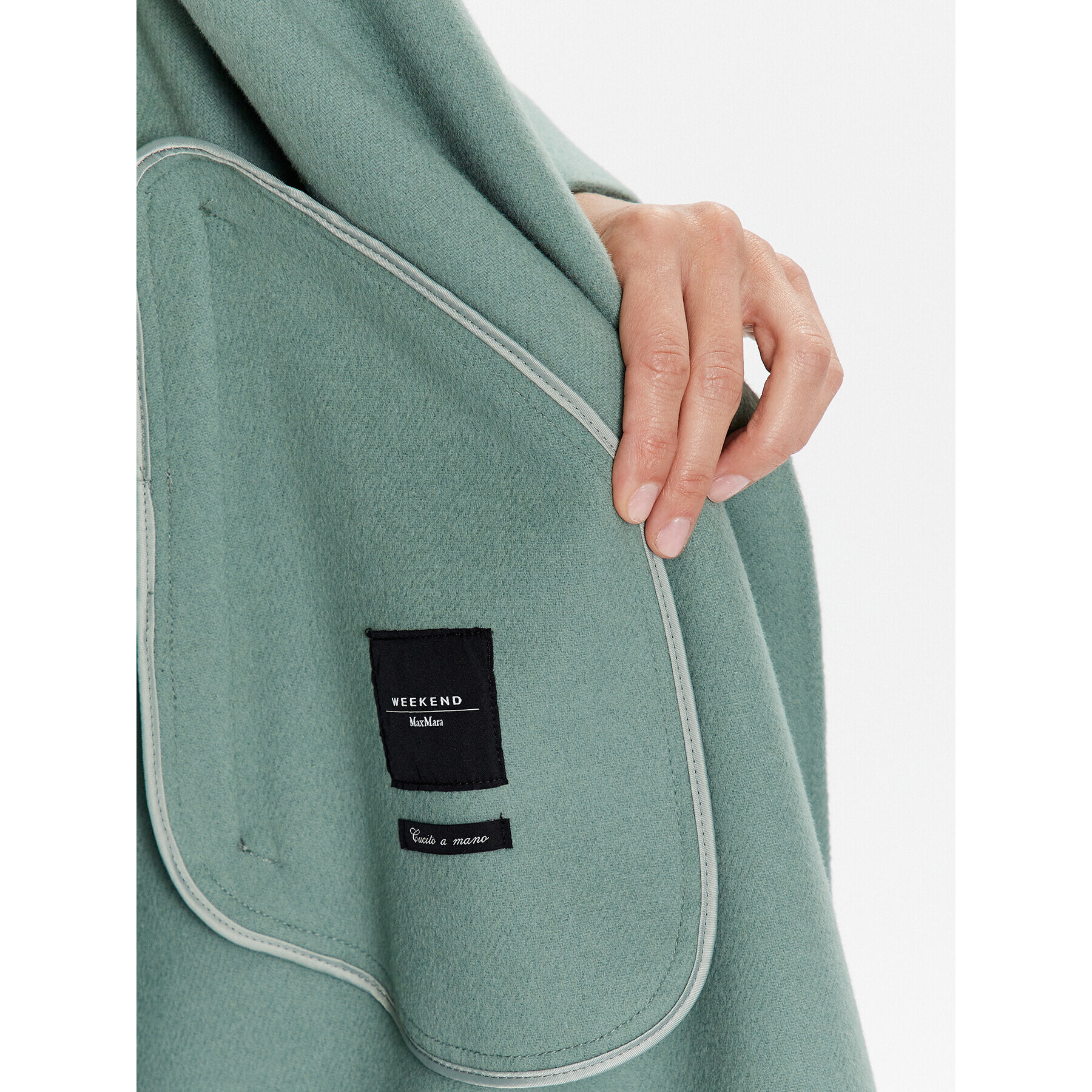 Weekend Max Mara Palton de lână Cobalto 2350110137 Verde Regular Fit - Pled.ro